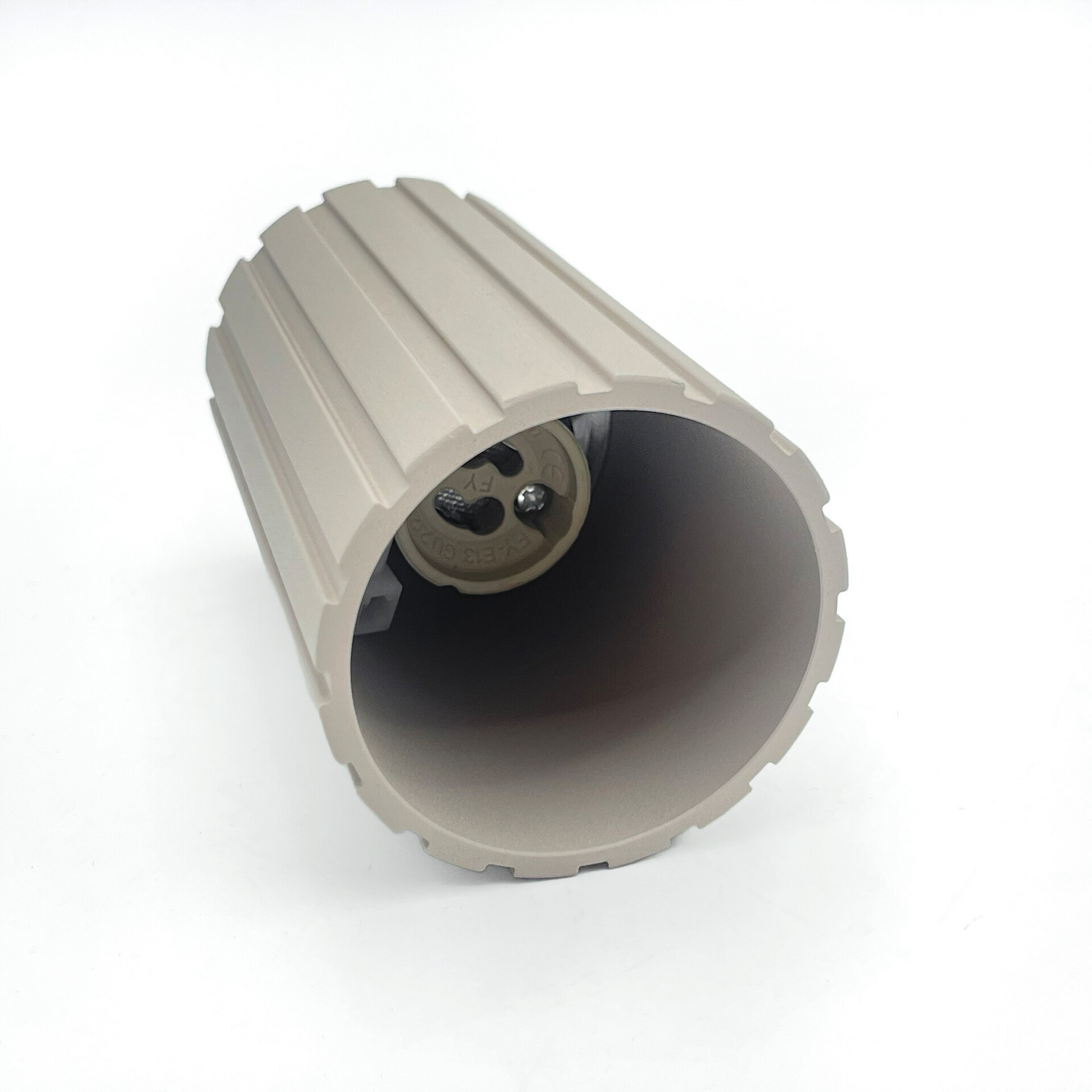 Lamkur Strahler Prisma beige Stahl B/H/L: ca. 6,5x10x6,5 cm 1 Brennstellen