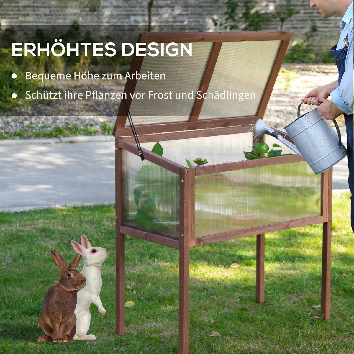 Outsunny Holzgewächshaus B/H/L: ca. 50x93x90 cm