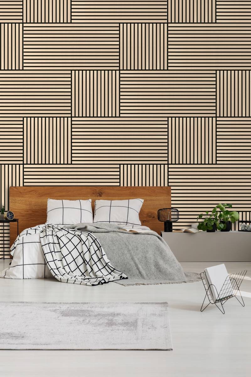 Wand- und Akustikpaneel Eiche L/B/H: ca. 52x52x1 cm pro Stück