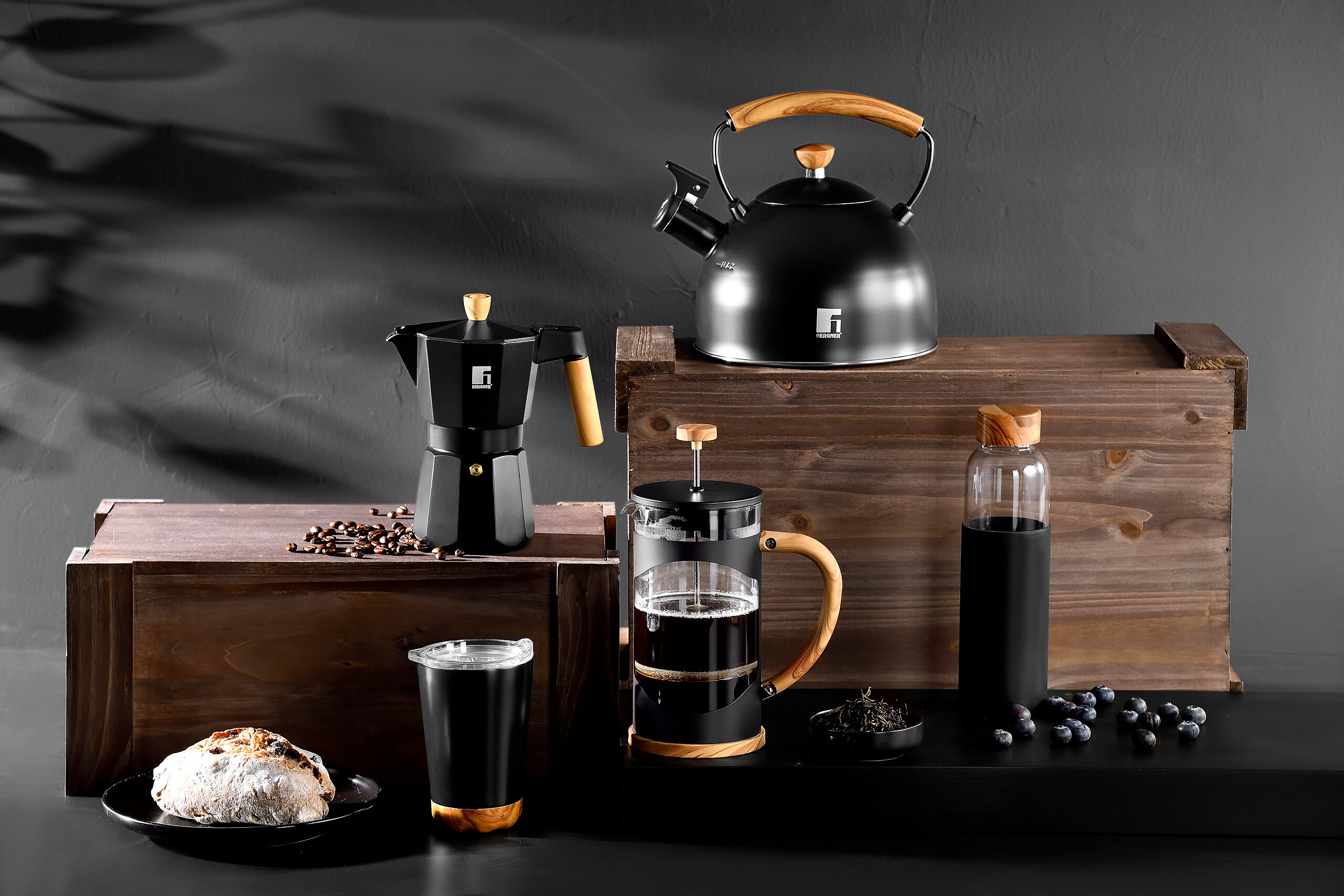 BERGNER Stabmixer schwarz Stahl Kunststoff B/H/L: ca. 18x40,5x20,5 cm