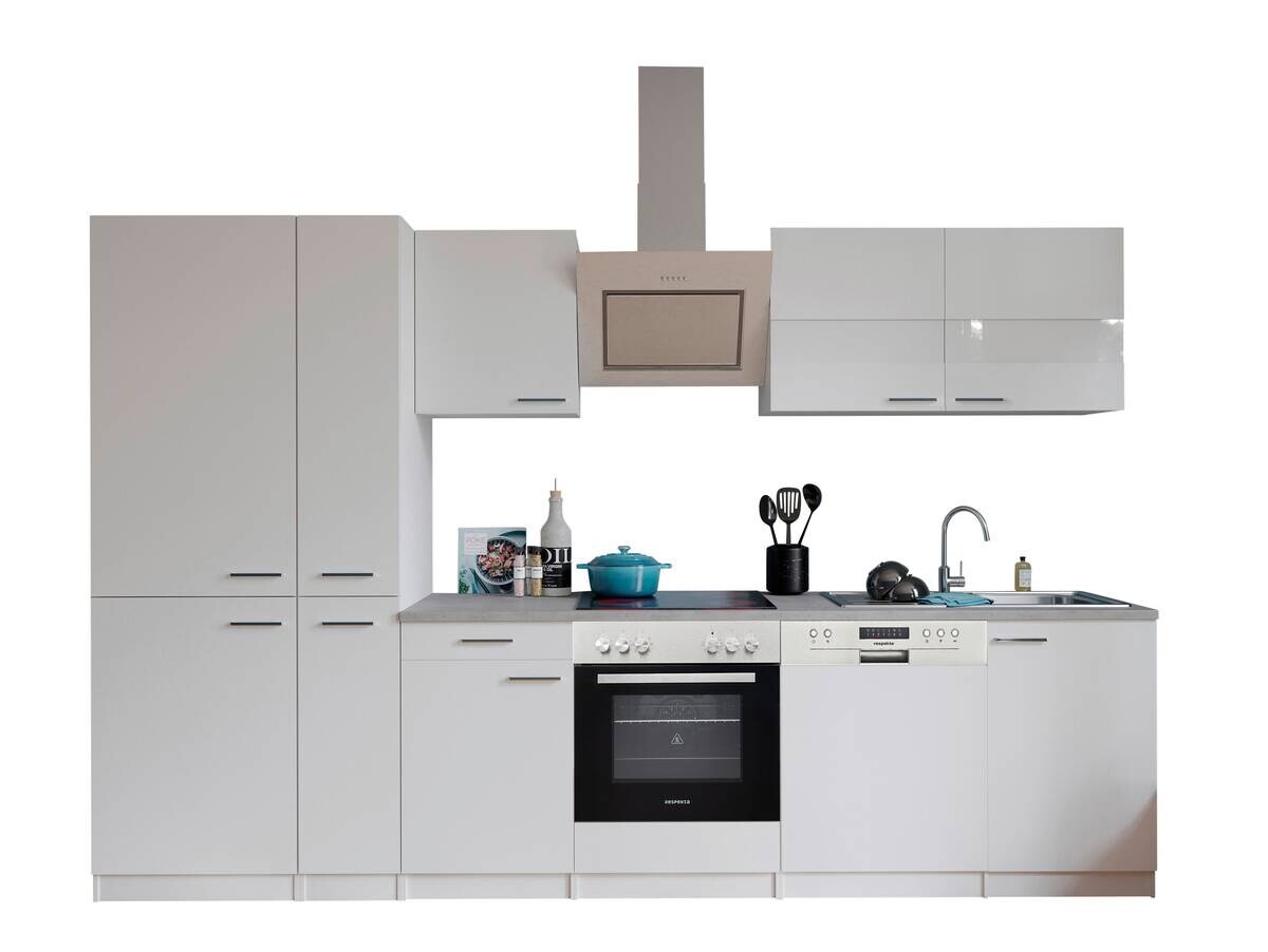 Respekta Küchenblock KB310WWCGKE178G weiß B/H/T: ca. 310x200x60 cm