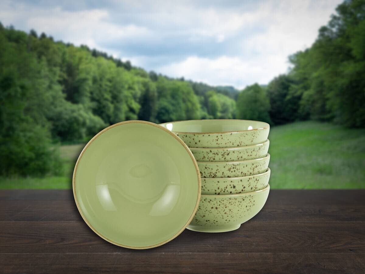 CreaTable Schalen-Set NATURE COLLECTION grün Steinzeug D: ca. 16,5 cm