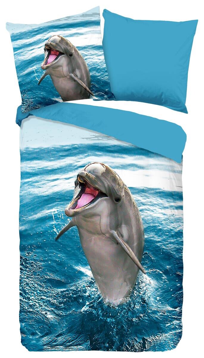 Baumwoll Bettwäsche Jump blau Baumwolle B/L: ca. 135x200 cm