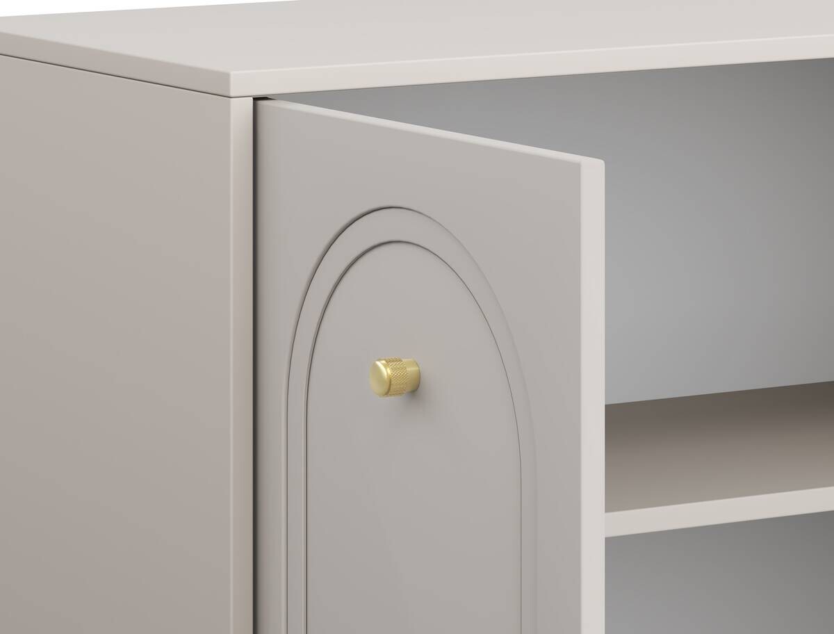 Kommode MAZOMA Eiche Kaschmirgrau Nachbildung gold Optik B/H/T: ca. 79x82x39 cm