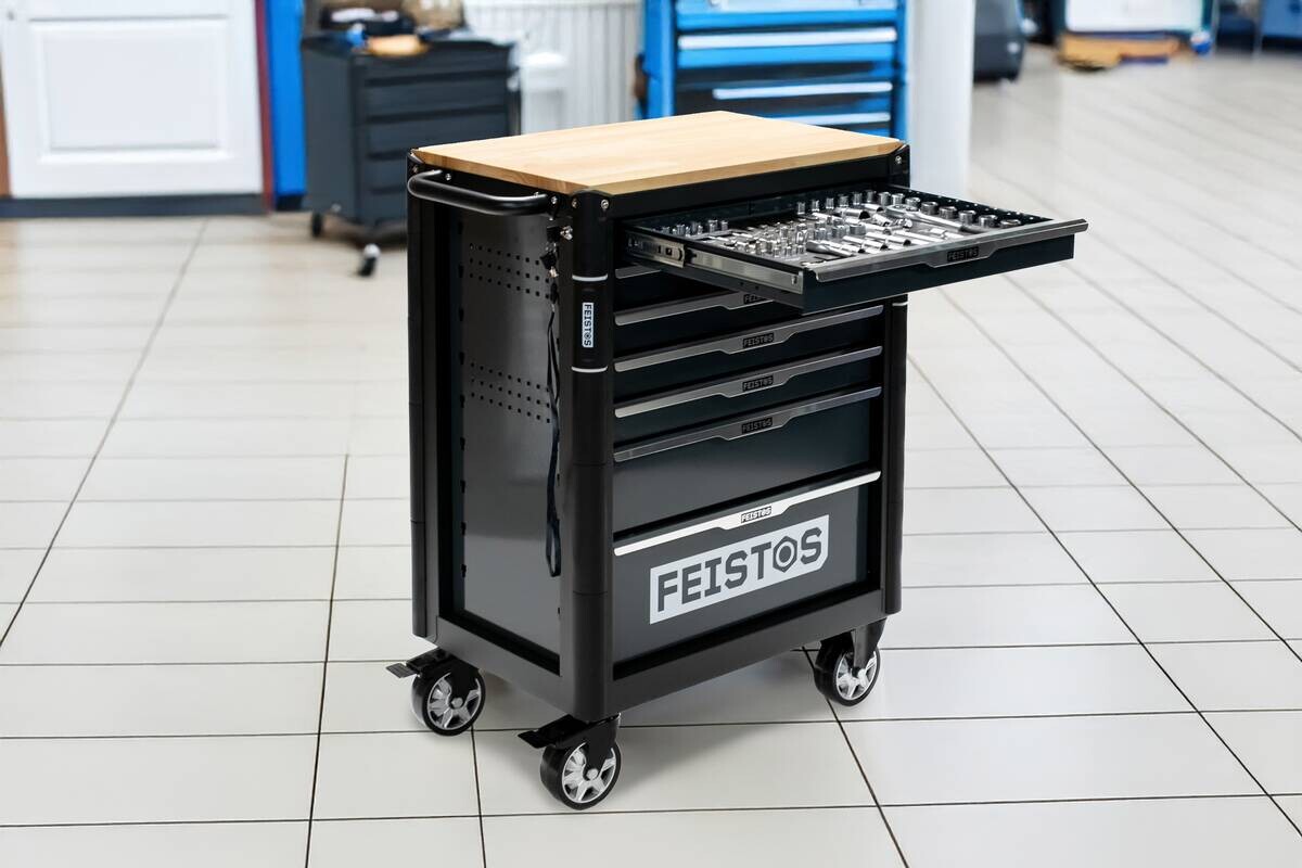 Werkstattwagen Mento schwarz B/H/L: ca. 73x98x48 cm