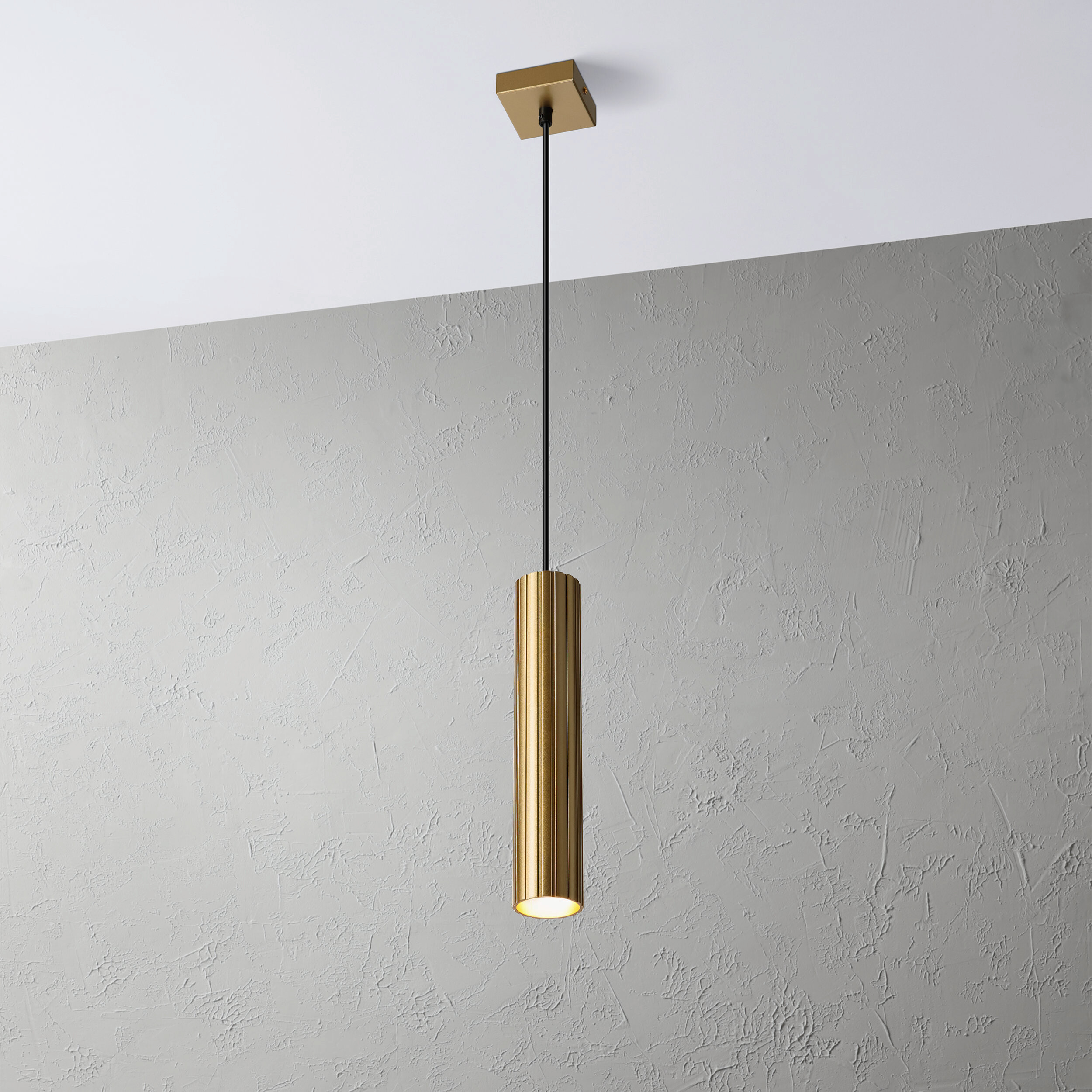 Lamkur Strahler Prisma gold Stahl B/H/L: ca. 6,5x118x6,5 cm 1 Brennstellen