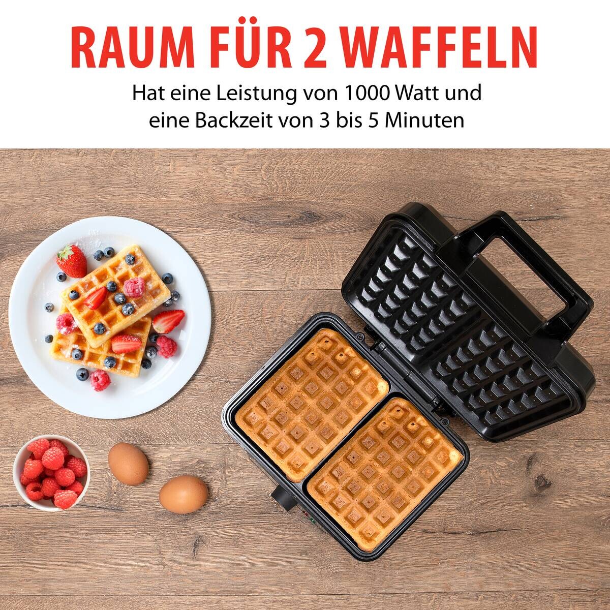 alpina Waffelautomat schwarz Alu B/H/L: ca. 24x10x24 cm