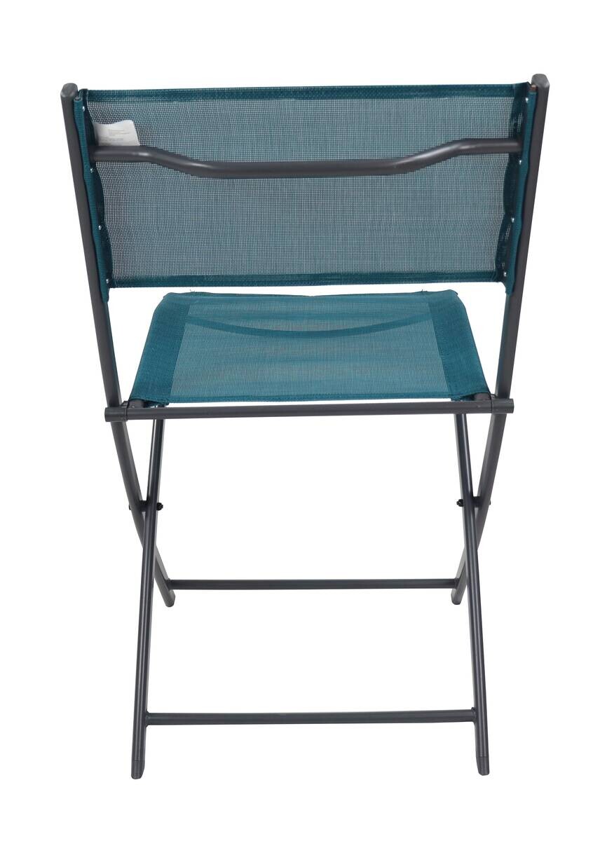 VCM Gartenstuhl 2er Set blau Stahl B/H/L: ca. 45x79x46 cm