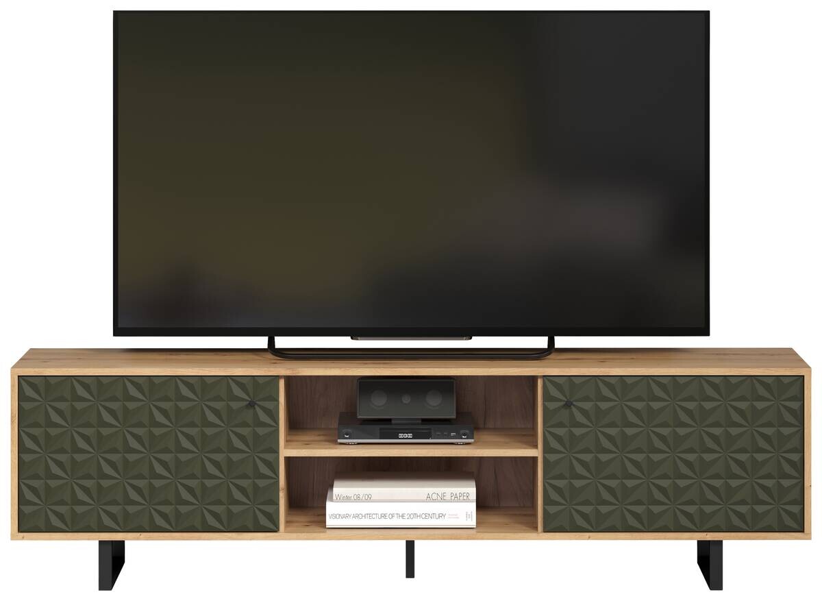 TV-Lowboard Sentra Eiche Artisan Nachbildung grün dunkel B/H/T: ca. 184x52x40 cm