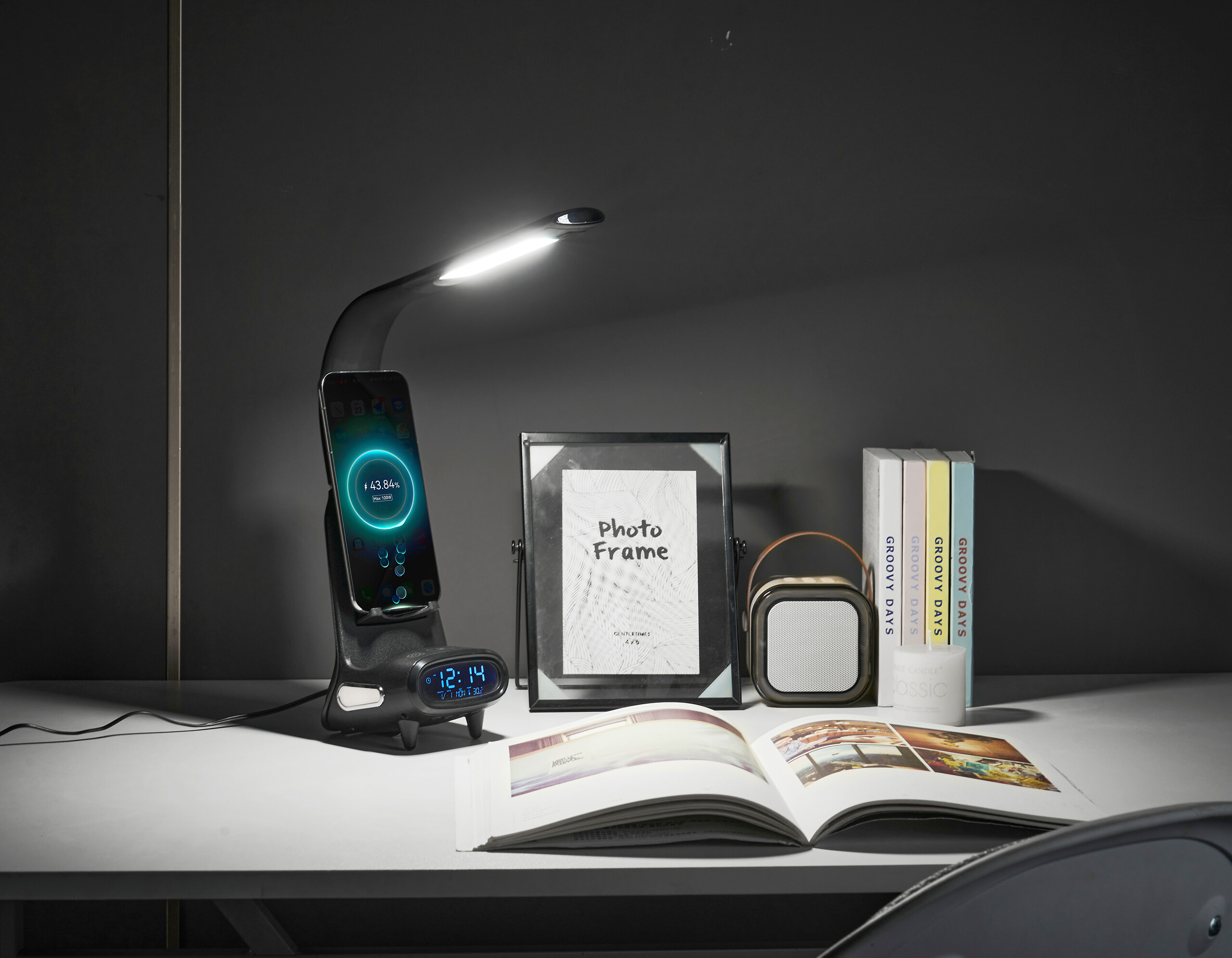 POCOline LED-Schreibtischleuchte Timon schwarz B/H/L: ca. 11x9x45 cm