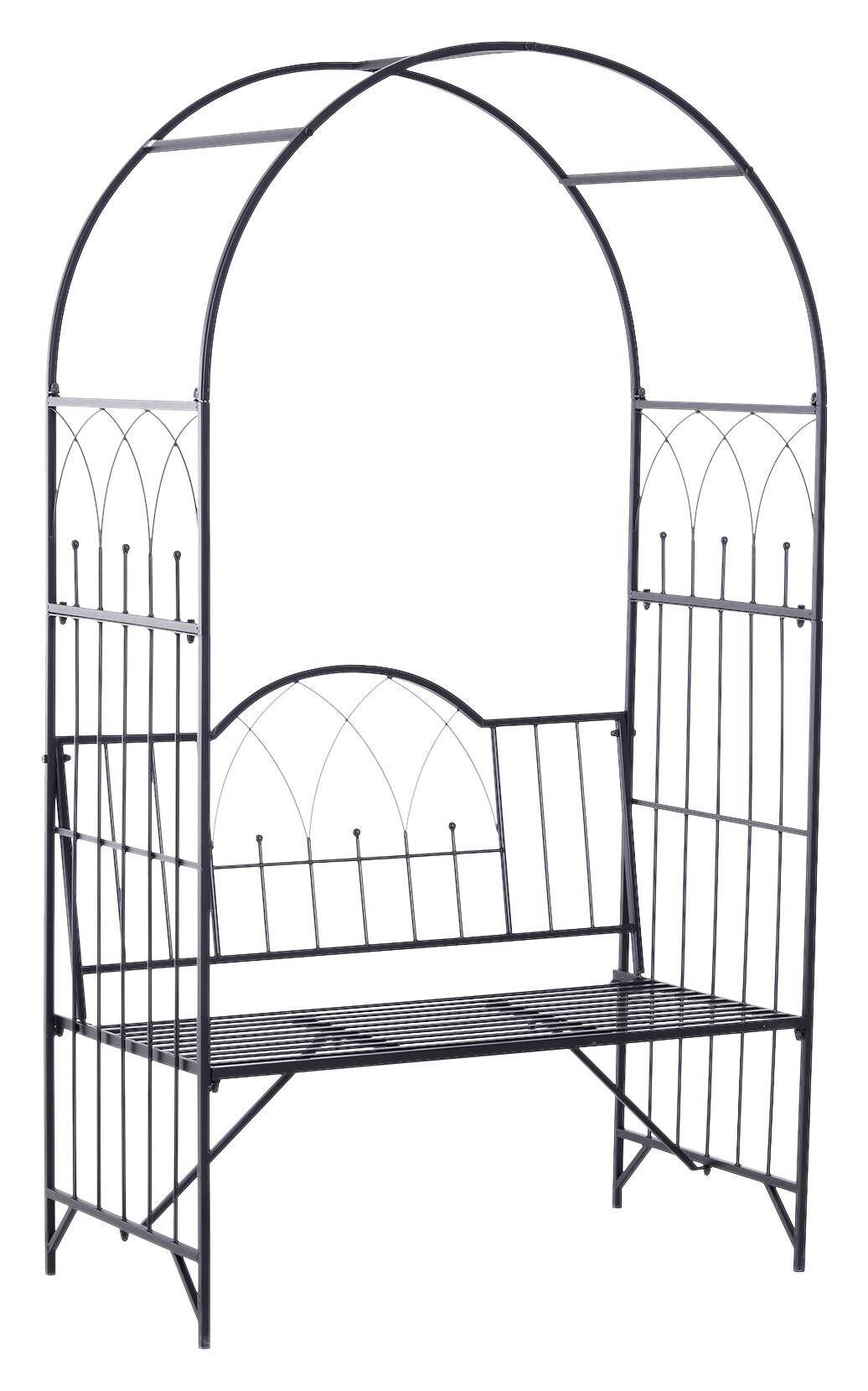 Outsunny Bank schwarz Metall B/H/T: ca. 115x203x59 cm