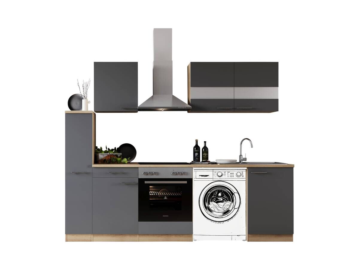 Respekta Küchenblock Merle grau B/H/T: ca. 250x200x60 cm