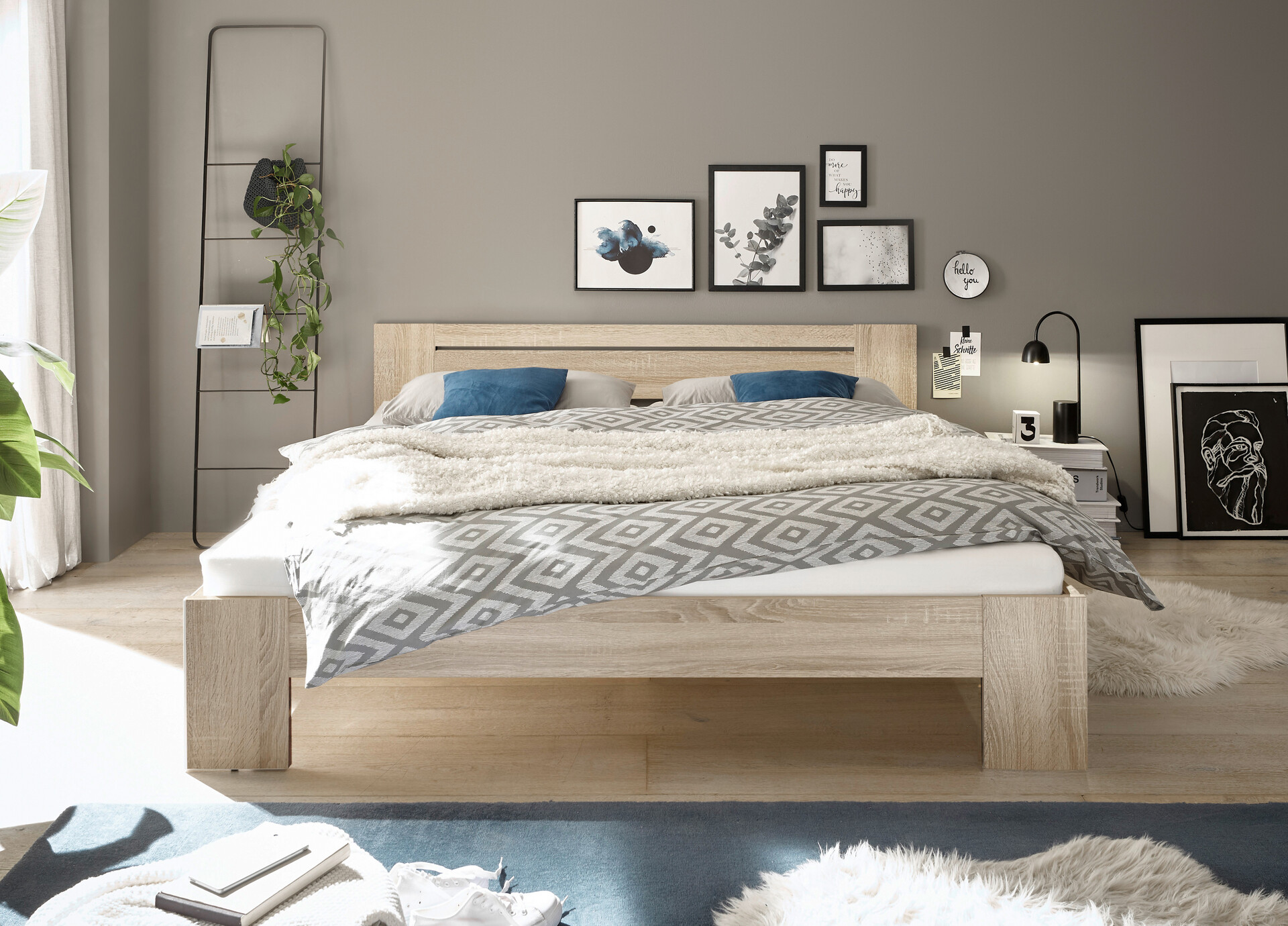 Futonbett Cannes Eiche Sonoma Nachbildung Liegefläche B/L: ca. 180x200 cm