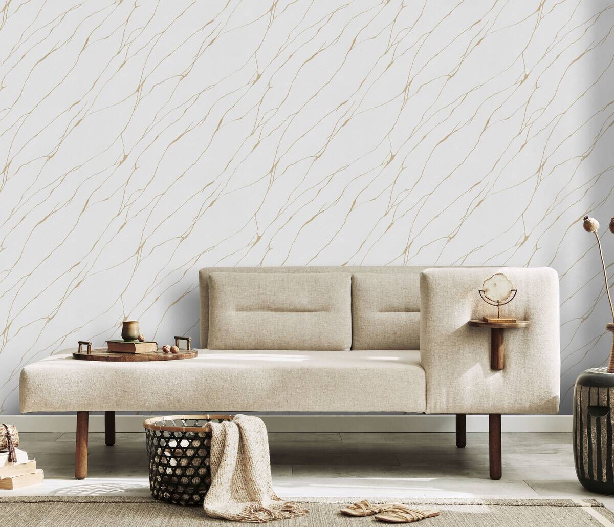 Erismann Vliestapete Marmoroptik hellgrau B/L: ca. 53x1005 cm