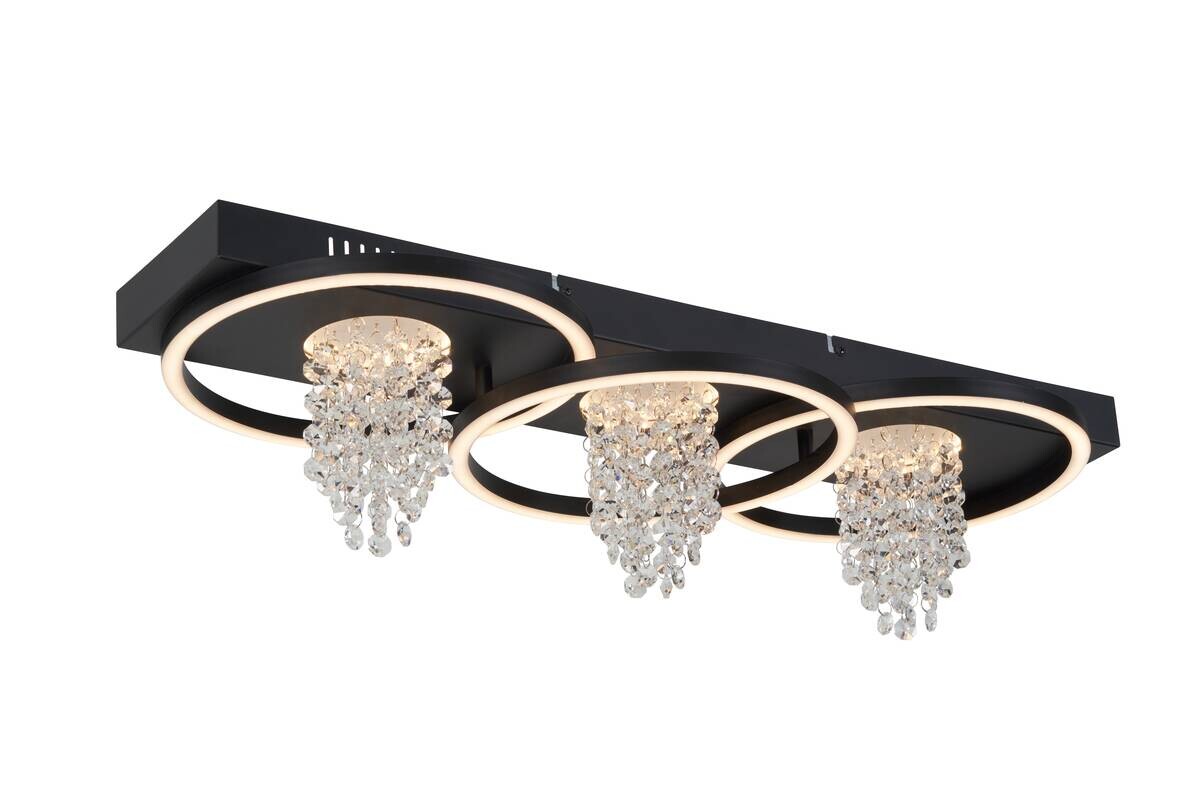 POCOline LED-Deckenleuchte Till mattschwarz Metall B/H/L: ca. 25x12x65 cm