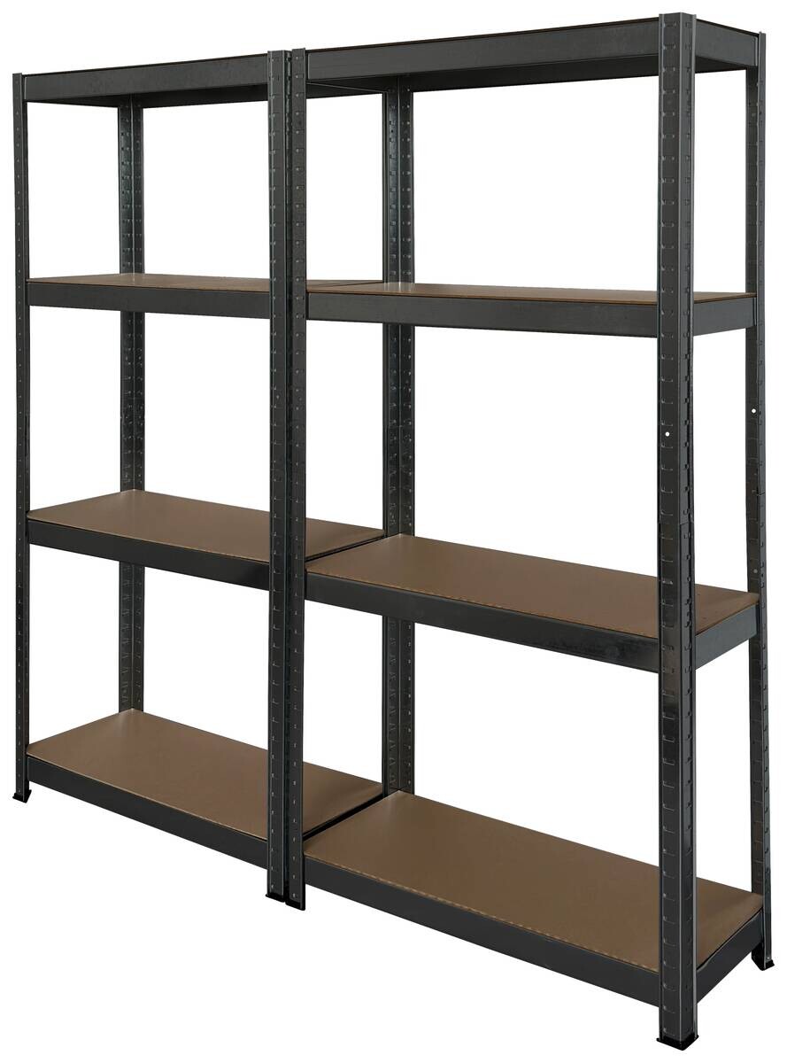 Schwerlaststeckregal 2er-Set schwarz B/H/T: ca. 160x160x40 cm