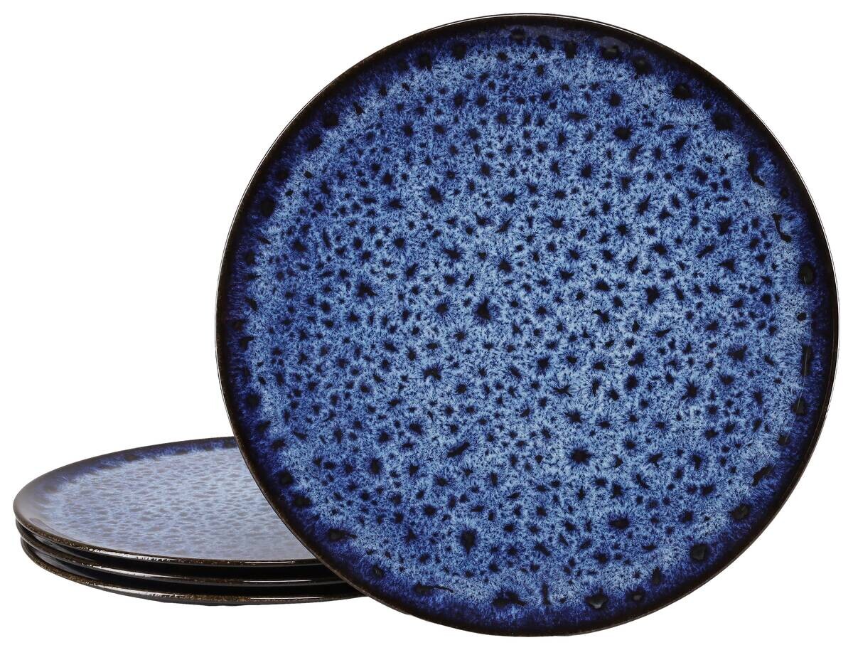 Teller blau Steinzeug D: ca. 33 cm