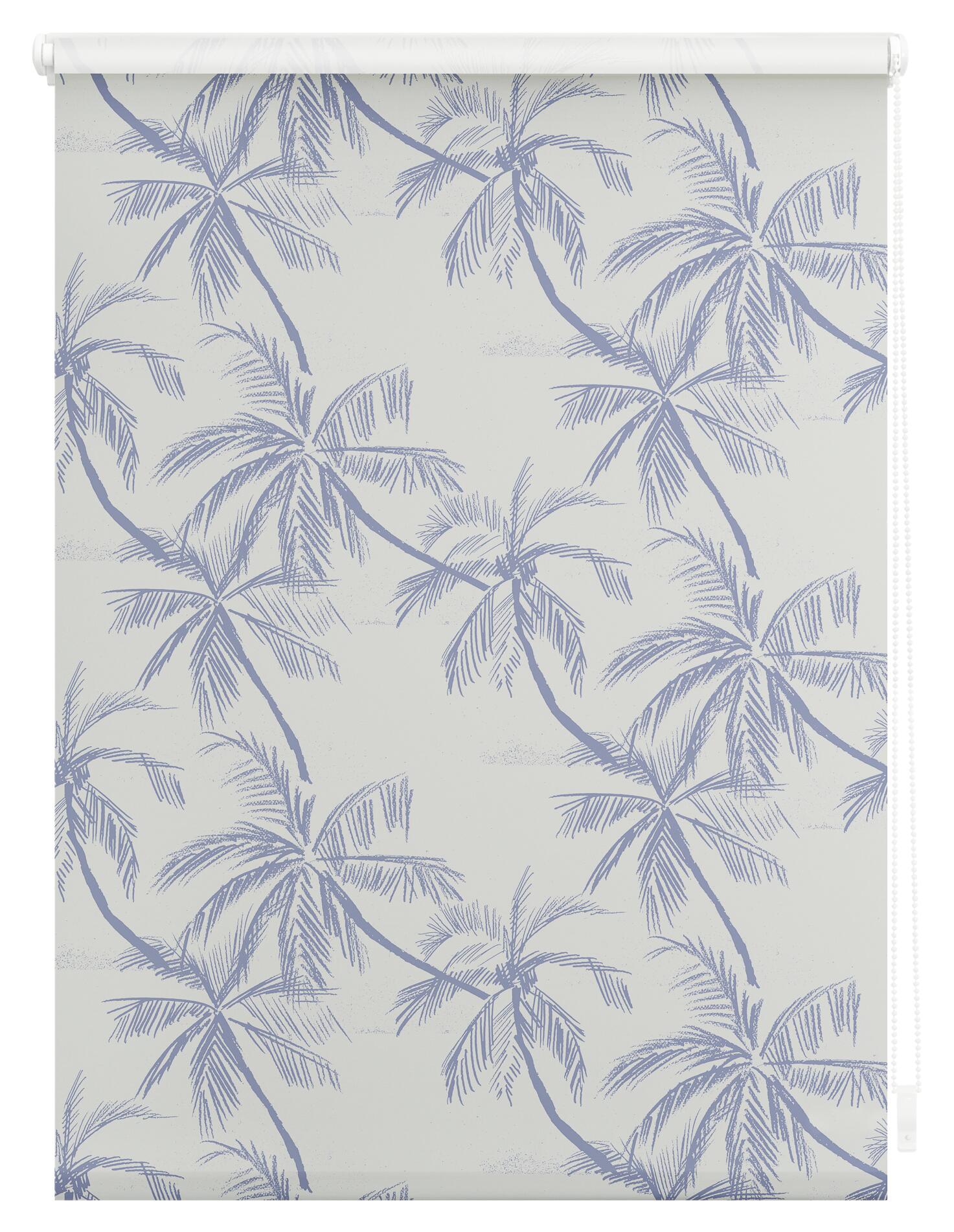 LICHTBLICK Verdunkelungsrollo Blueprint Palms blau B/L: ca. 100x150 cm