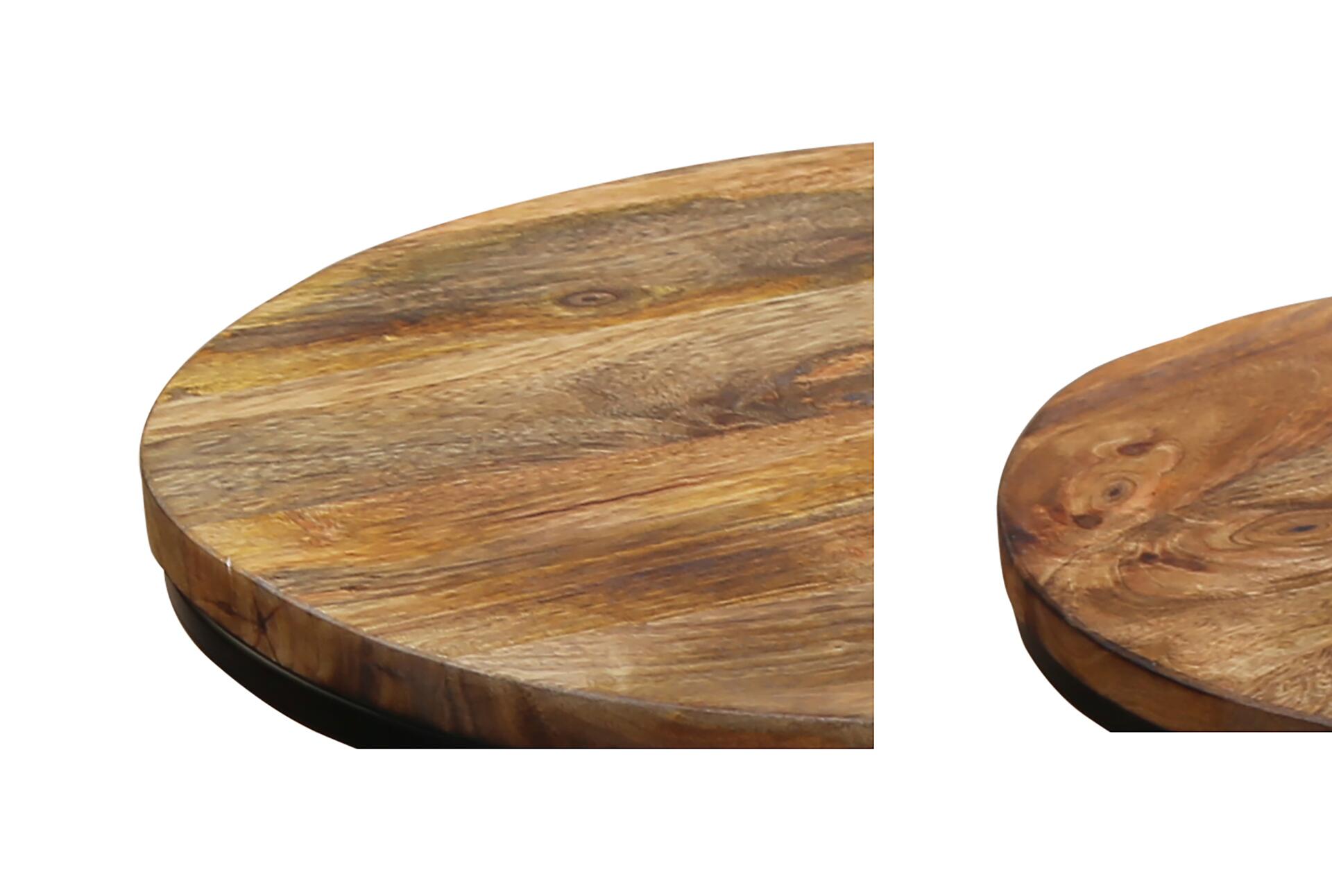 Beistelltisch JARON natur schwarz Echtholz Metall