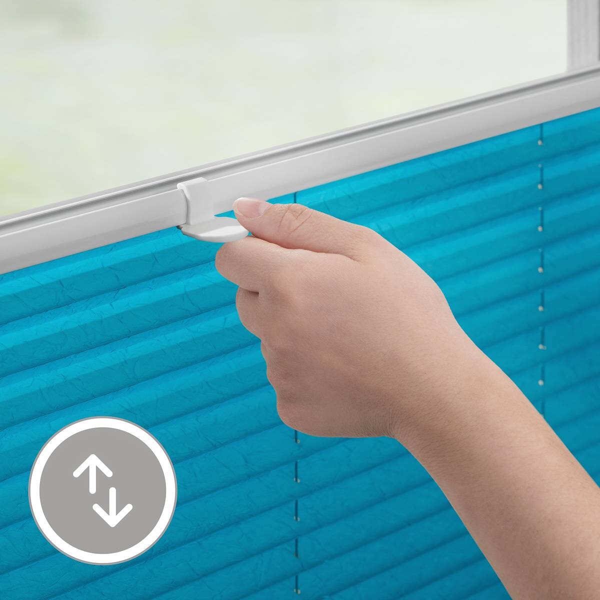 LICHTBLICK Spannplissee blau B/L: ca. 90x130 cm