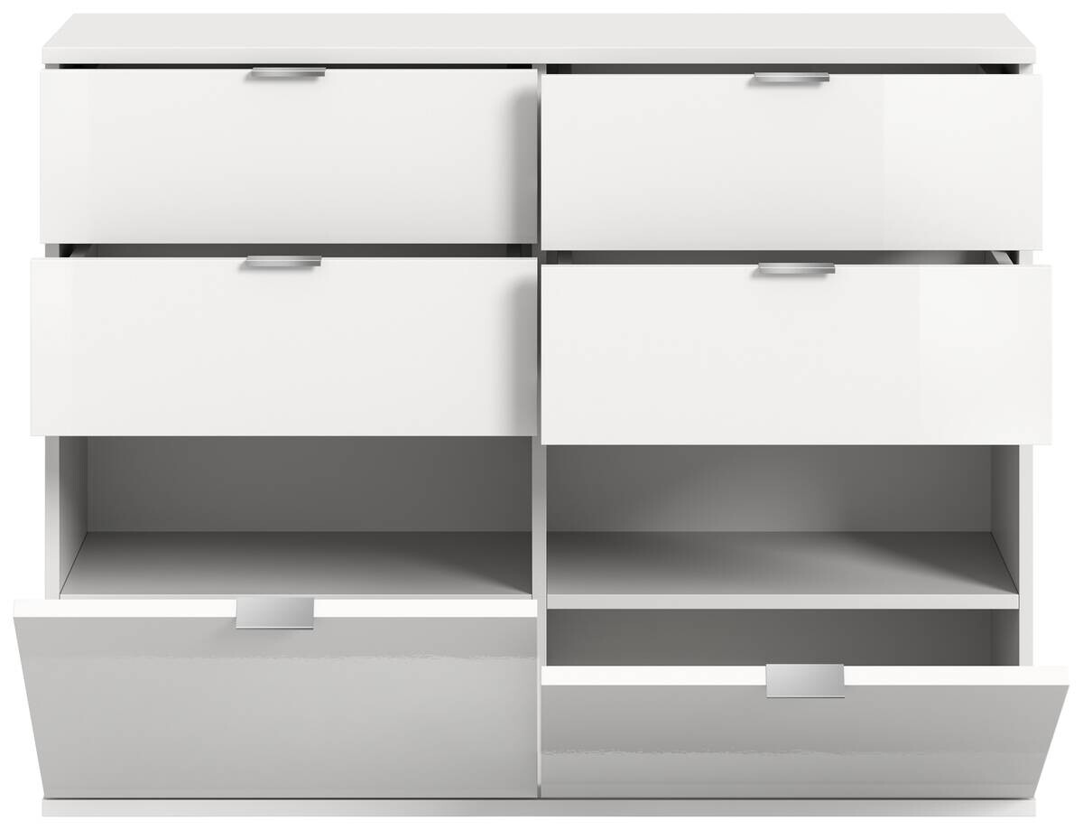 Kommode Projekt X weiß weiß Hochglanz B/H/T: ca. 120x85x34 cm