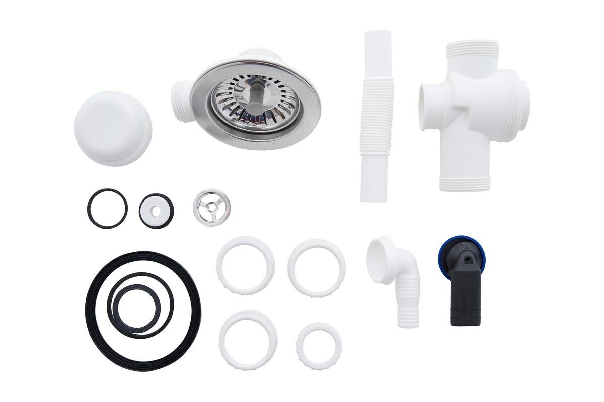 Respekta Einbauspüle Ohio 50 x 44 W weiß Mineralite B/H/T: ca. 44x19x50 cm