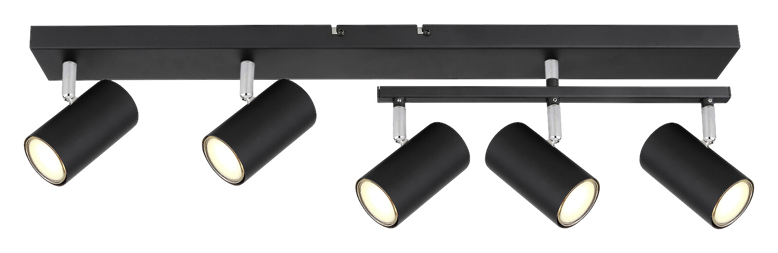 GLOBO Strahler 57911-5B Robby schwarz Metall B/H/L: ca. 35x17x70 cm GU10 5 Brennstellen