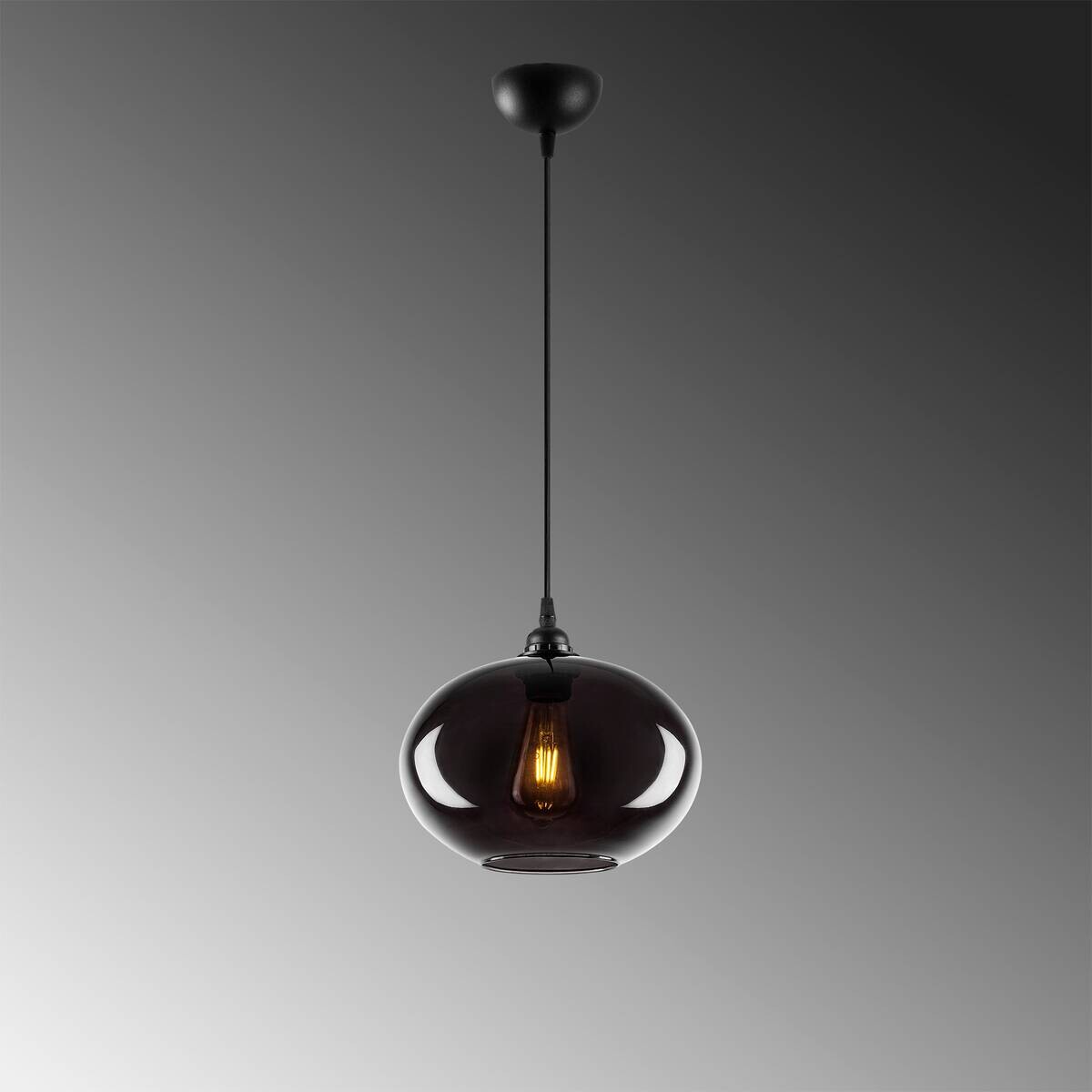 Opviq Pendelleuchte Smoked Rauch Metall Glas B/H/T/L/D: ca. 27x120x27x27x27 cm E27 1 Brennstellen