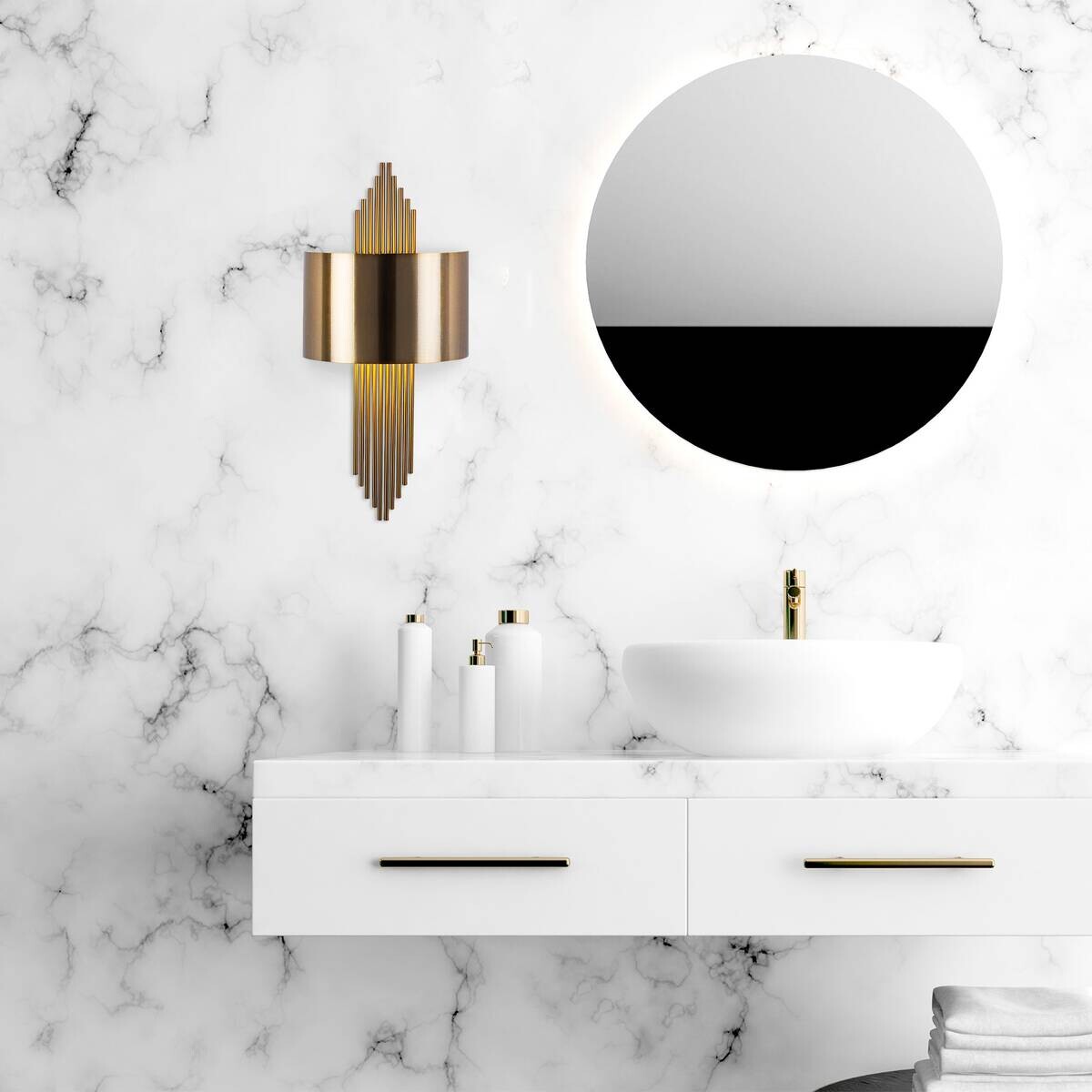 Opviq Wandleuchte Ringel bronze Eisen B/H/T/L: ca. 10x22x10x75 cm E27 1 Brennstellen