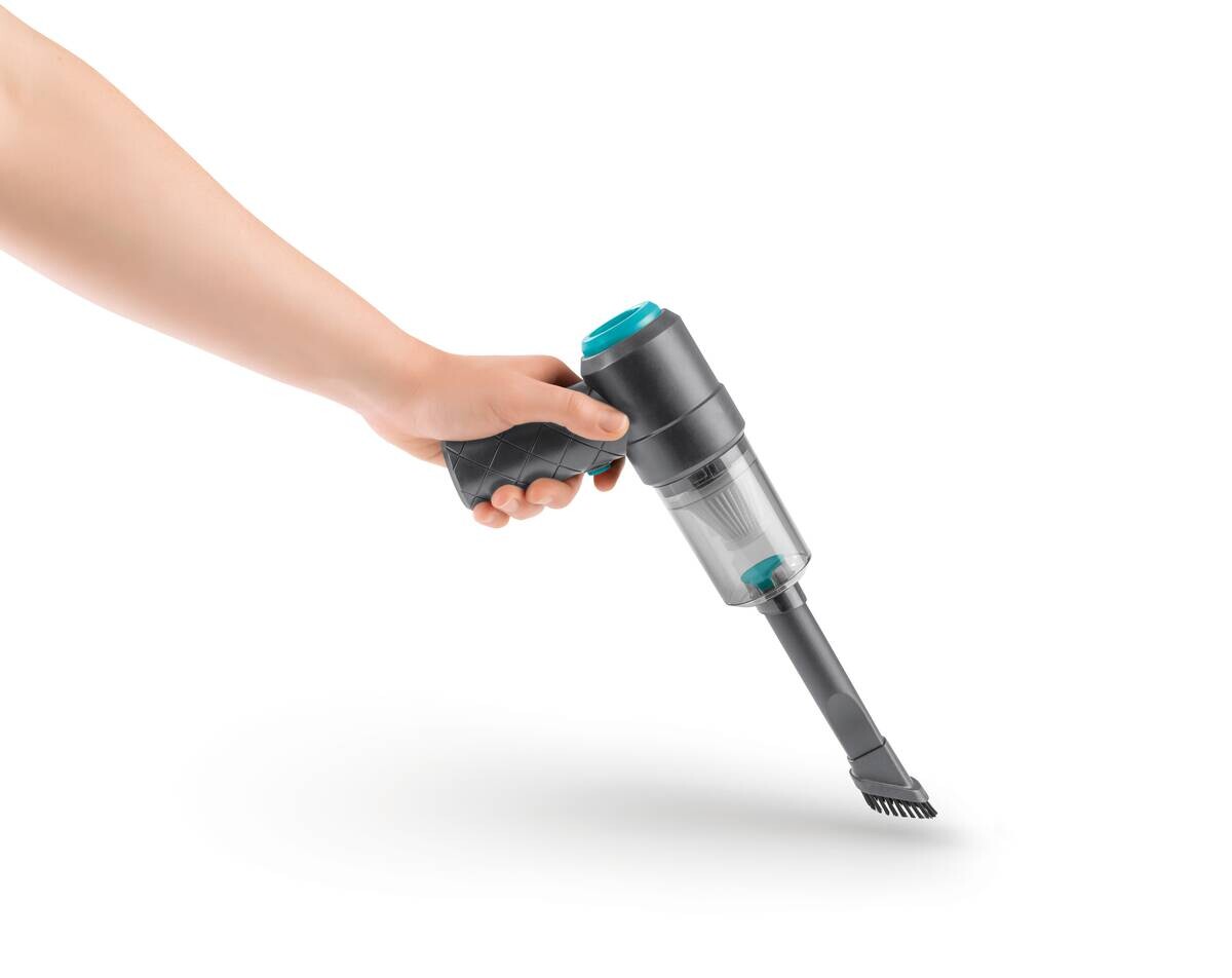 CLEANmaxx Akku-Handstaubsauger blau grau B/H/L: ca. 6,5x11,5x16 cm