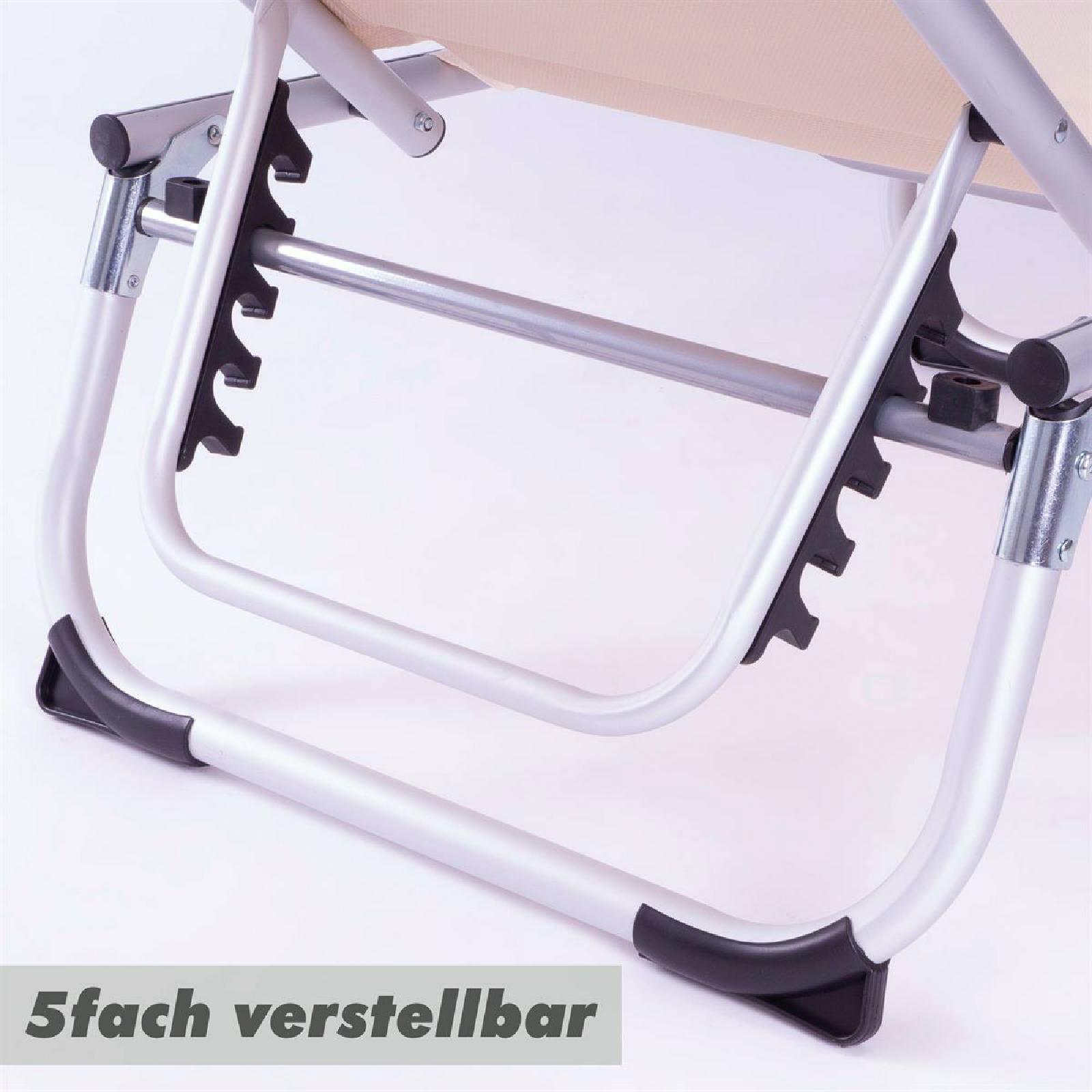 VCM Sonnenliege beige Textilene B/H/L: ca. 57x30x187 cm