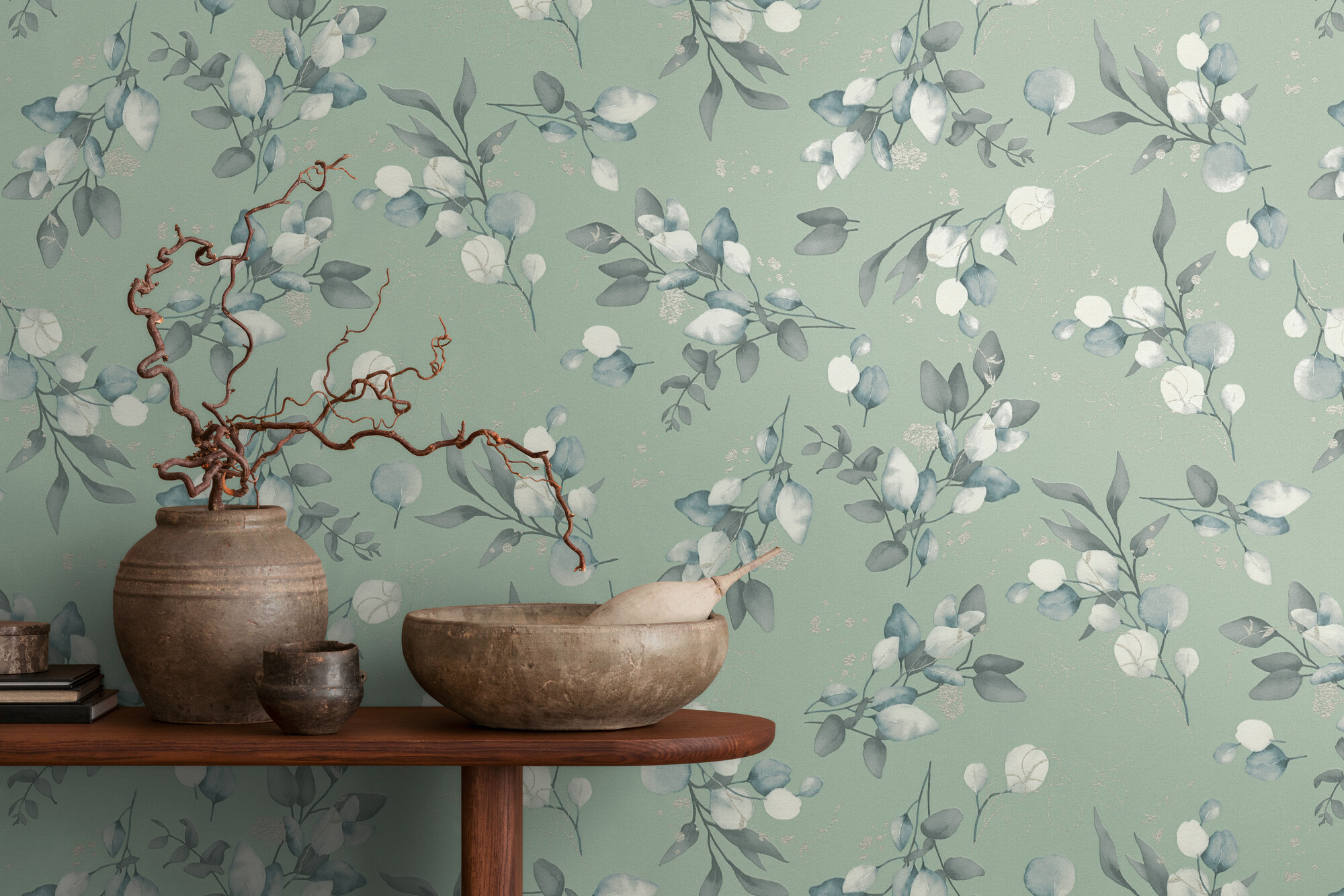 A.S.Creation Vliestapete grün blau grau B/H/D: ca. 53x1005x7,6 cm