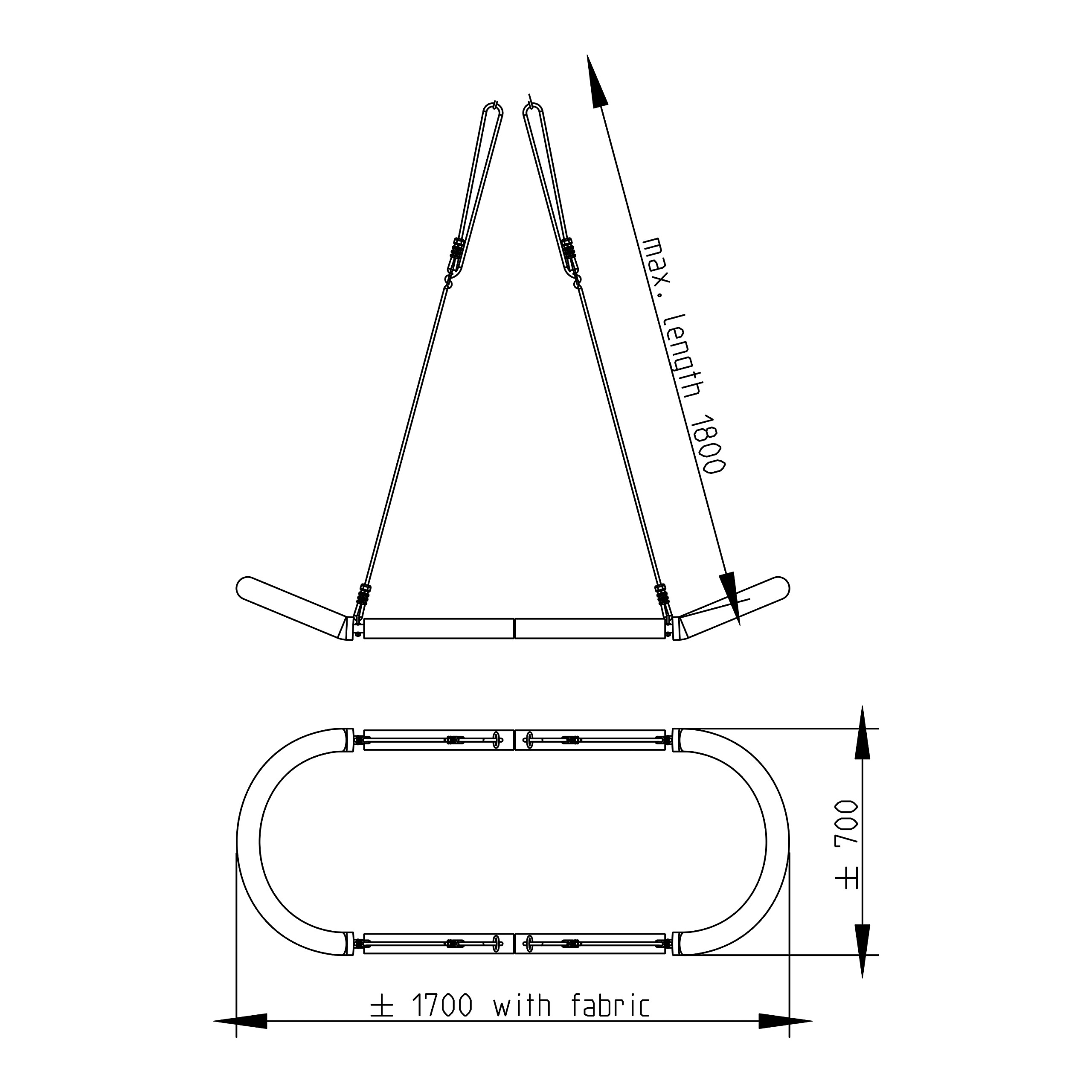AXI Nestschaukel Roxy schwarz B/L: ca. 70x170 cm