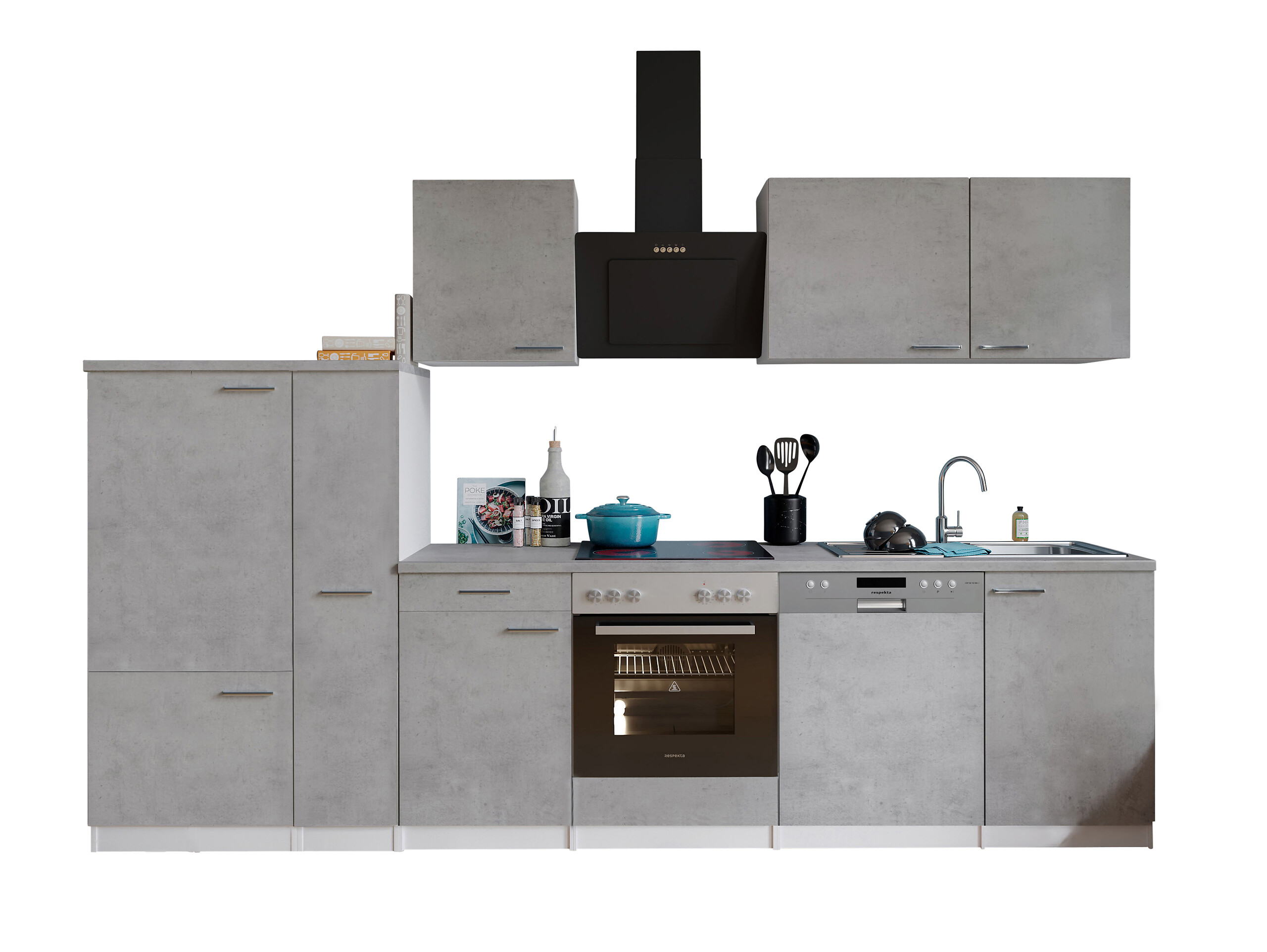 Respekta Küchenblock Malia Beton Optik B/H/T: ca. 310x200x60 cm