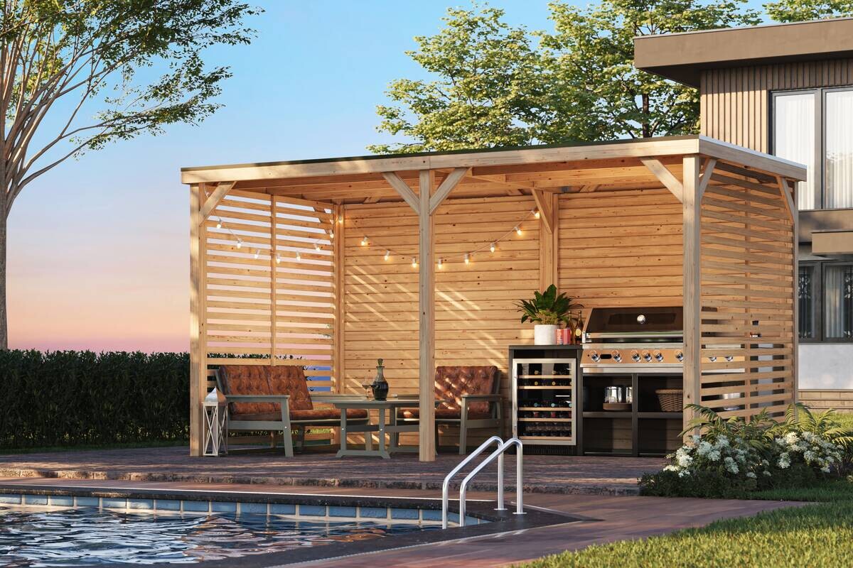 Karibu Pavillon Arizona natur Fichte B/H/T: ca. 453x243x231 cm