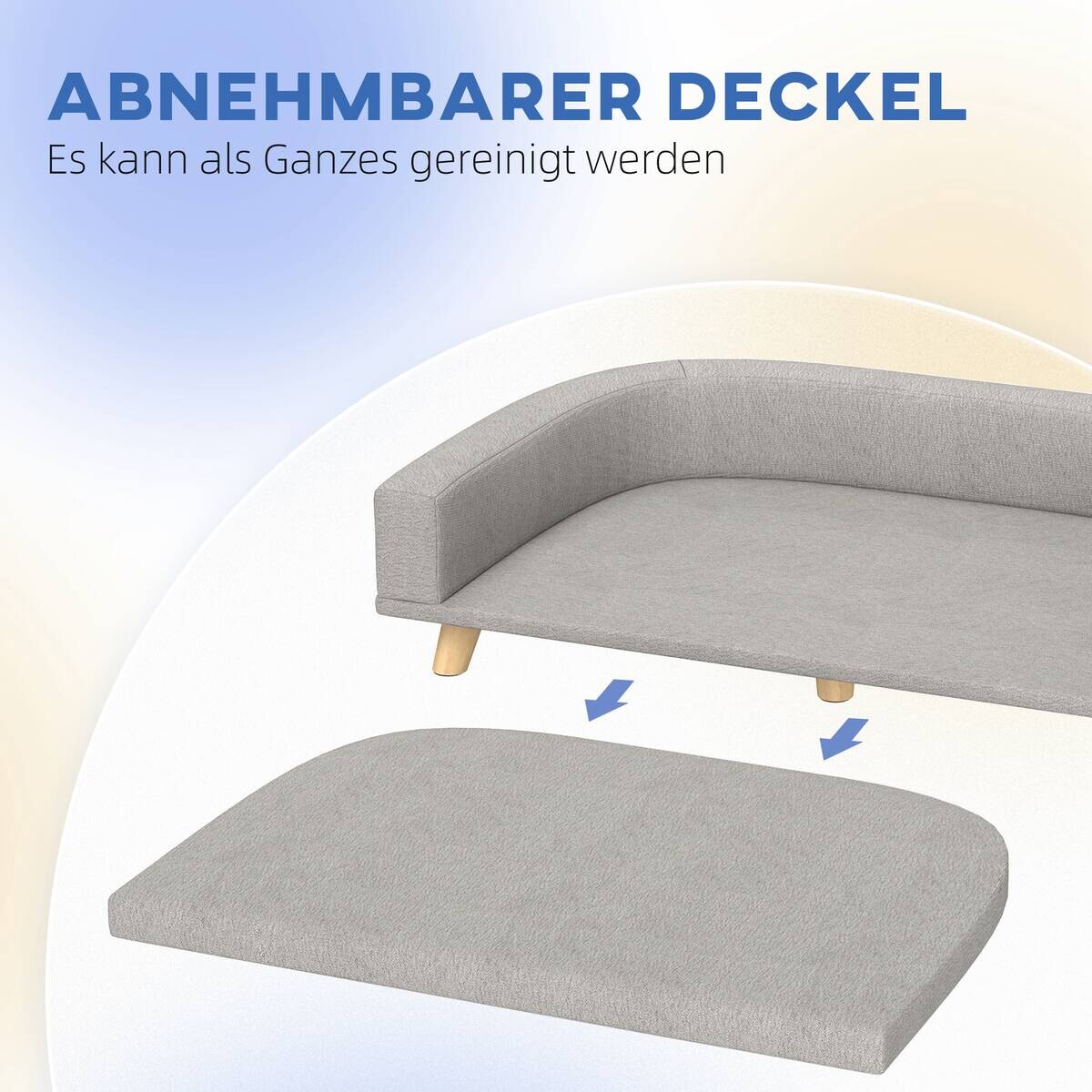 PawHut Hundebett grau Polyester B/H/L: ca. 67x25x98 cm