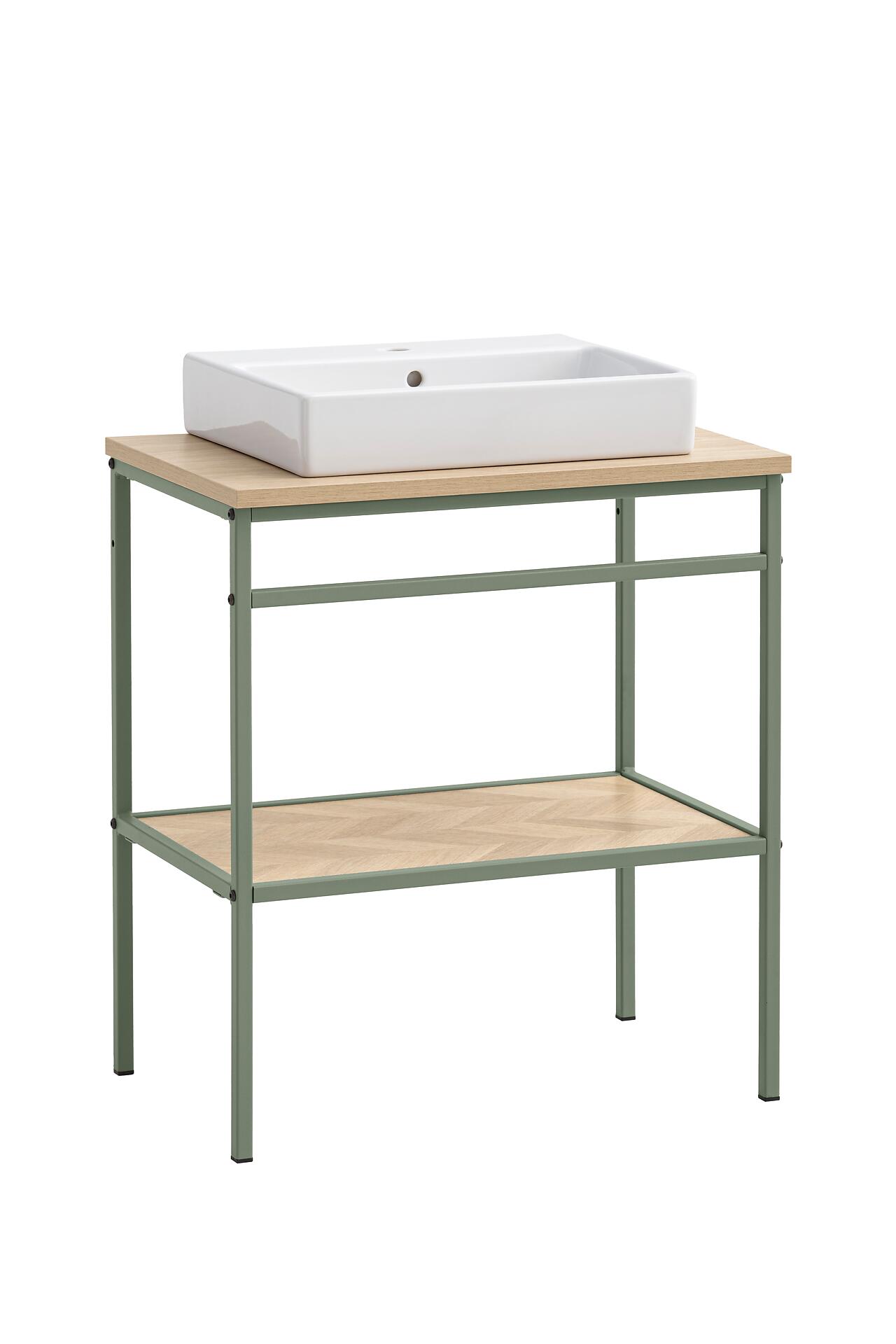 Waschbeckenunterschrank Lorna Eiche Nachbildung B/H/T: ca. 70x89,2x45 cm