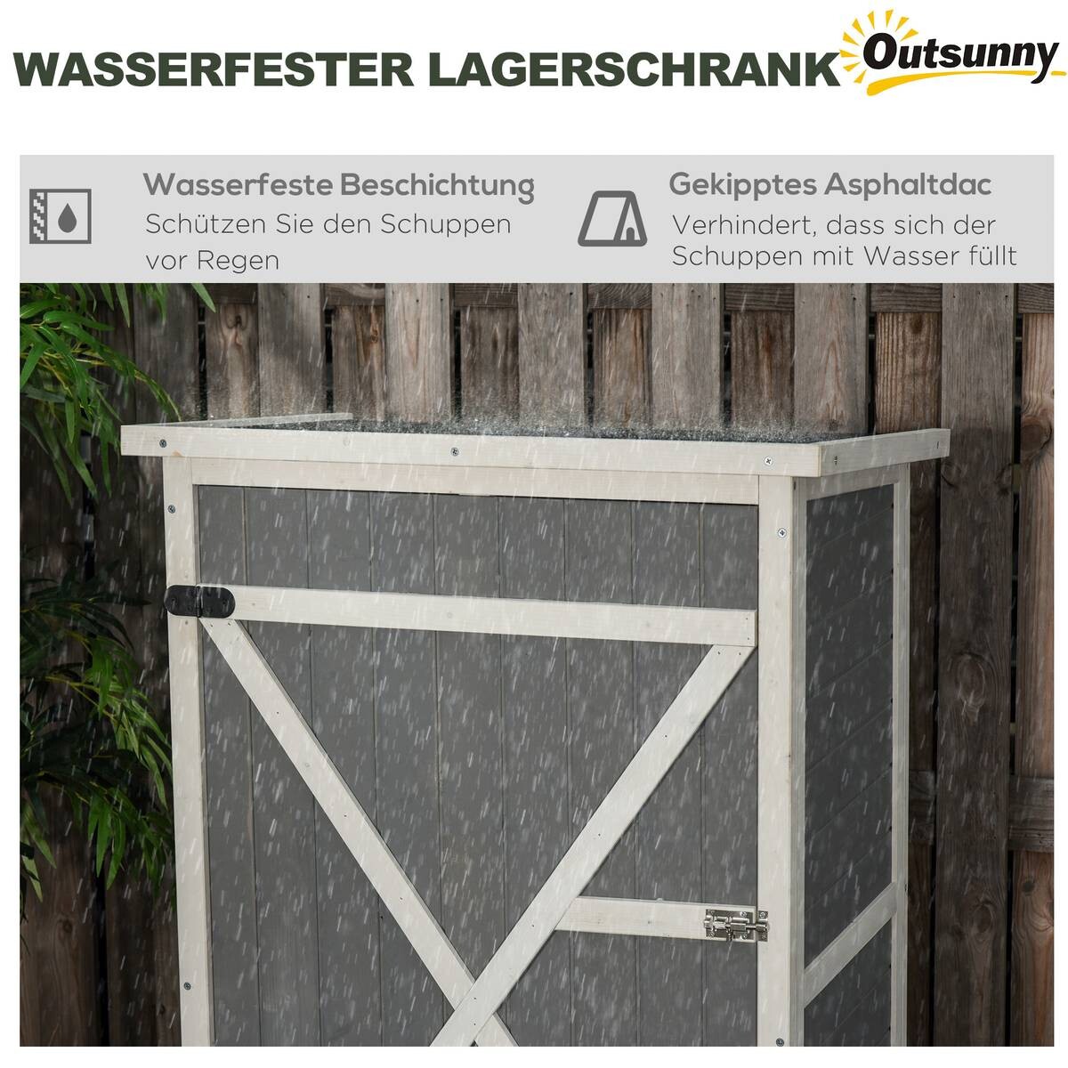 Outsunny Gartenhaus weiß B/H/L: ca. 56x115x75 cm