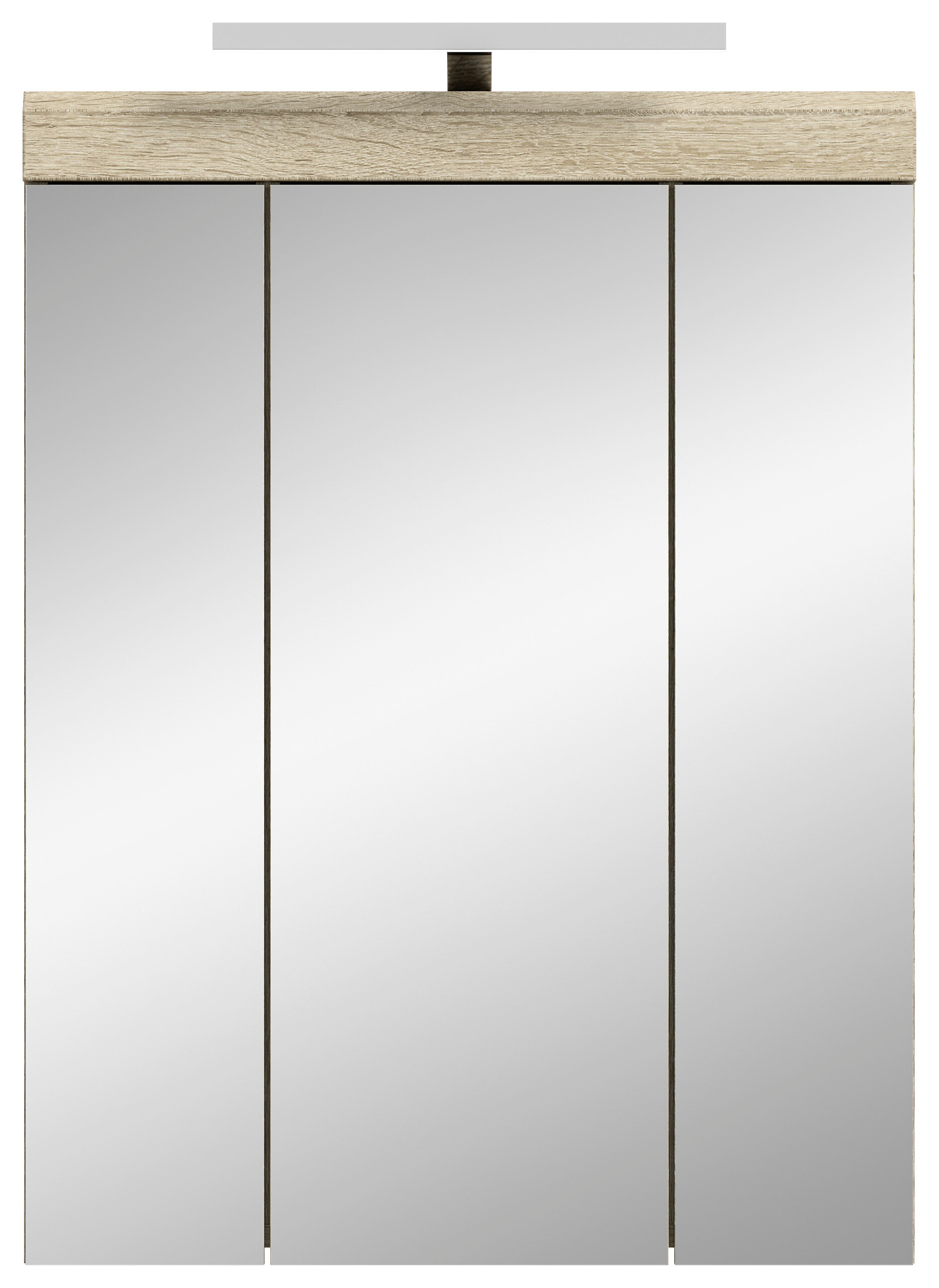 Spiegelschrank Lambada Eiche Sonoma Nachbildung weiß Hochglanz B/H/T: ca. 60x79x37 cm