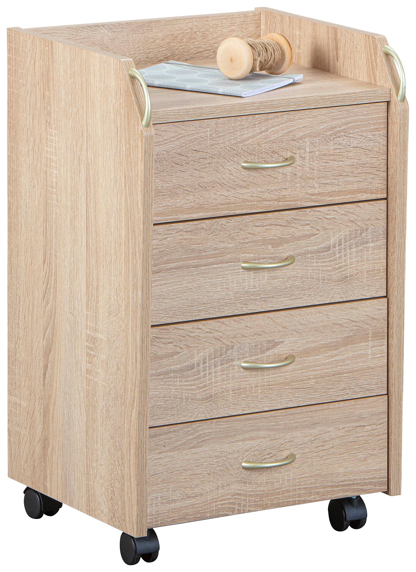 Rollcontainer Novi Eiche Sonoma Nachbildung B/H/T: ca. 40x65x36 cm