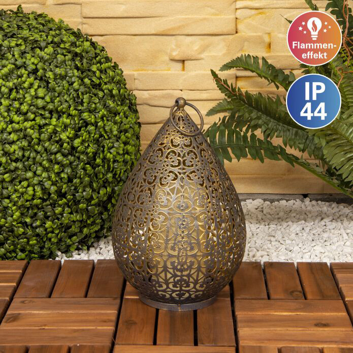 LED-Dekoleuchte NV5283758 altgold B/H/T: ca. 18x28x18 cm