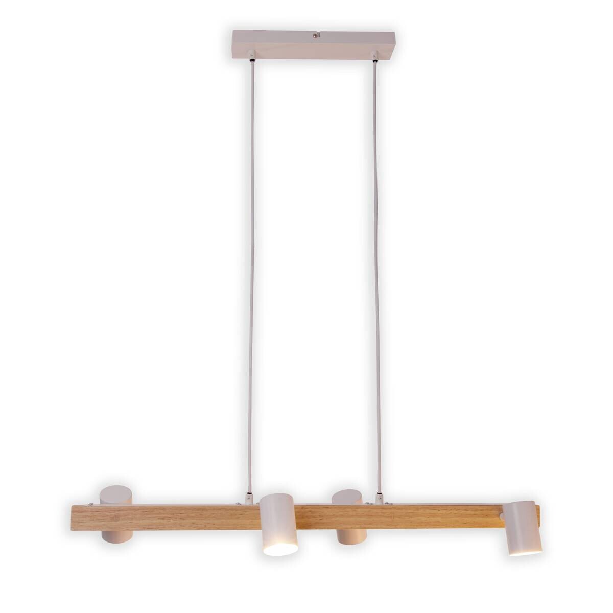 Näve Leuchten Pendelleuchte 7094523 weiß Metall Holz B/H/T: ca. 24x120x80 cm GU10 4 Brennstellen