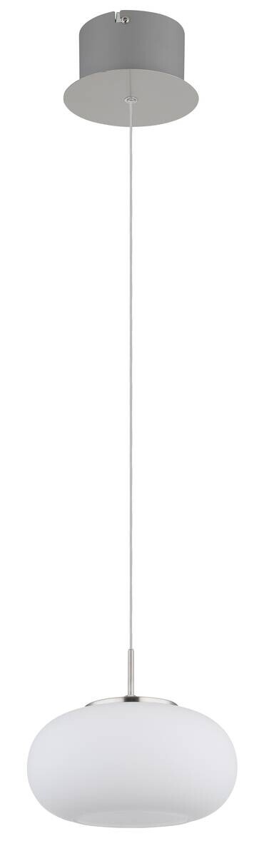 GLOBO LED-Pendelleuchte nickel matt Opal transparent Glas Metall H/D: ca. 150x20 cm 1.0 Brennstellen