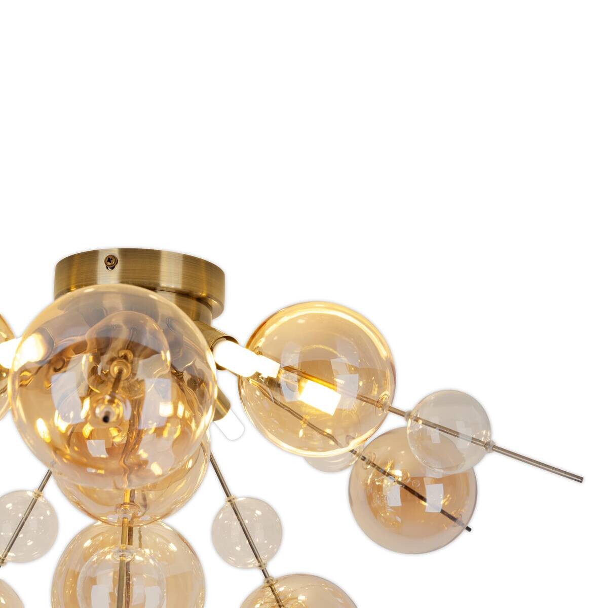 Näve Leuchten Deckenleuchte amber Glas Metall B/H/T/D: ca. 57x38x57x57 cm G9 6 Brennstellen