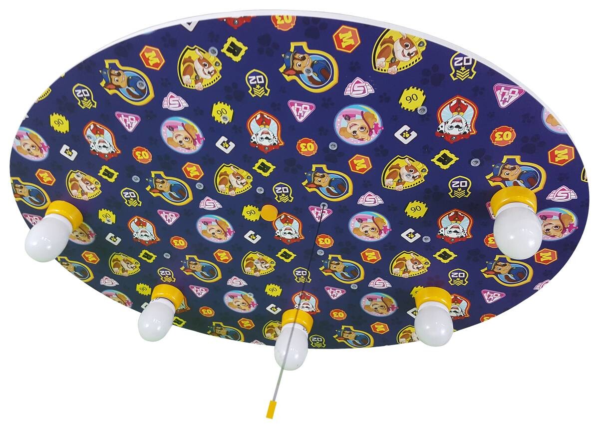 Niermann Deckenleuchte Paw Patrol bunt blau MDF Kunststoff B/H/T: ca. 53x7x71 cm E14 5 Brennstellen