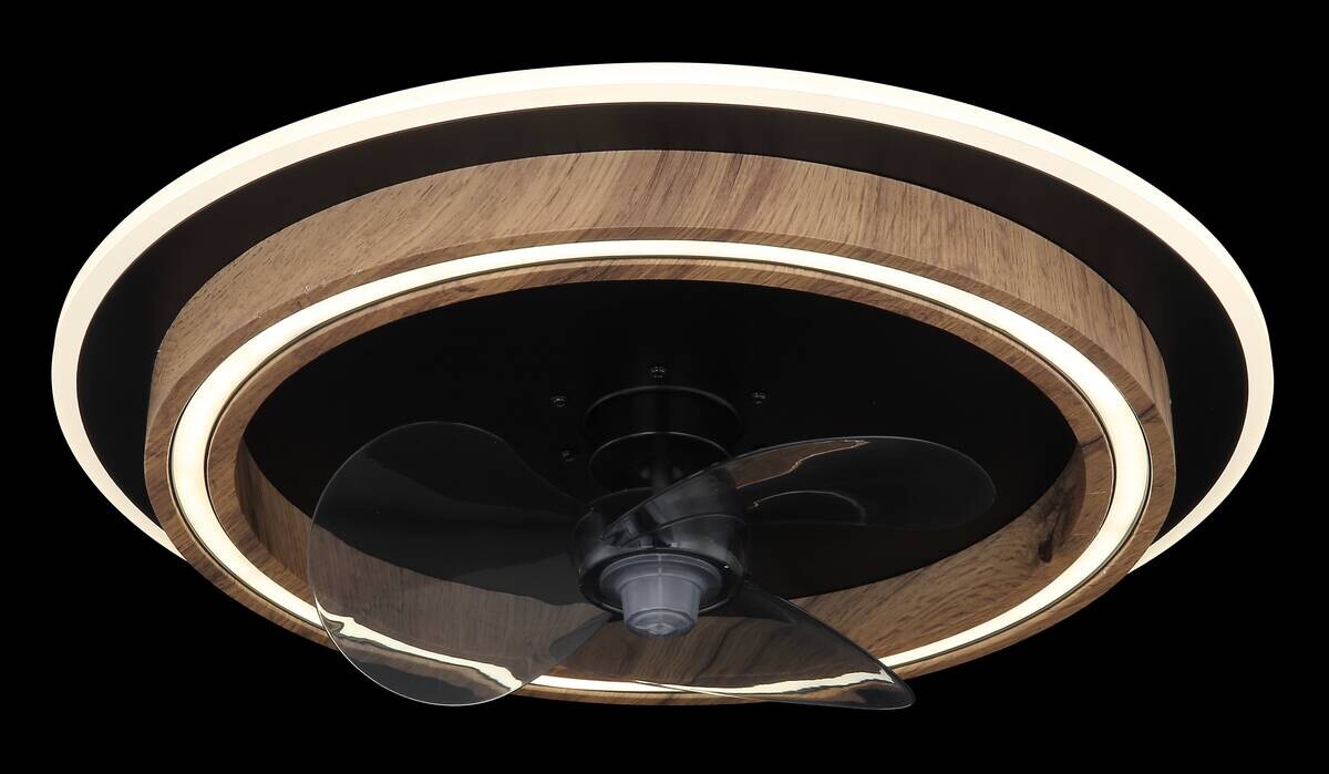 GLOBO Deckenventilator Opal schwarz dunkelbraun H/D: ca. 13,5x50 cm max. 32 W