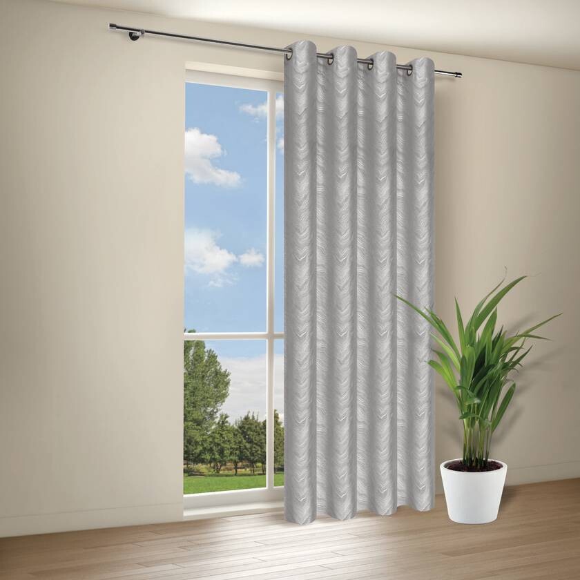 Happy Home Verdunklungsvorhang Wellen grau B/L: ca. 145x245 cm