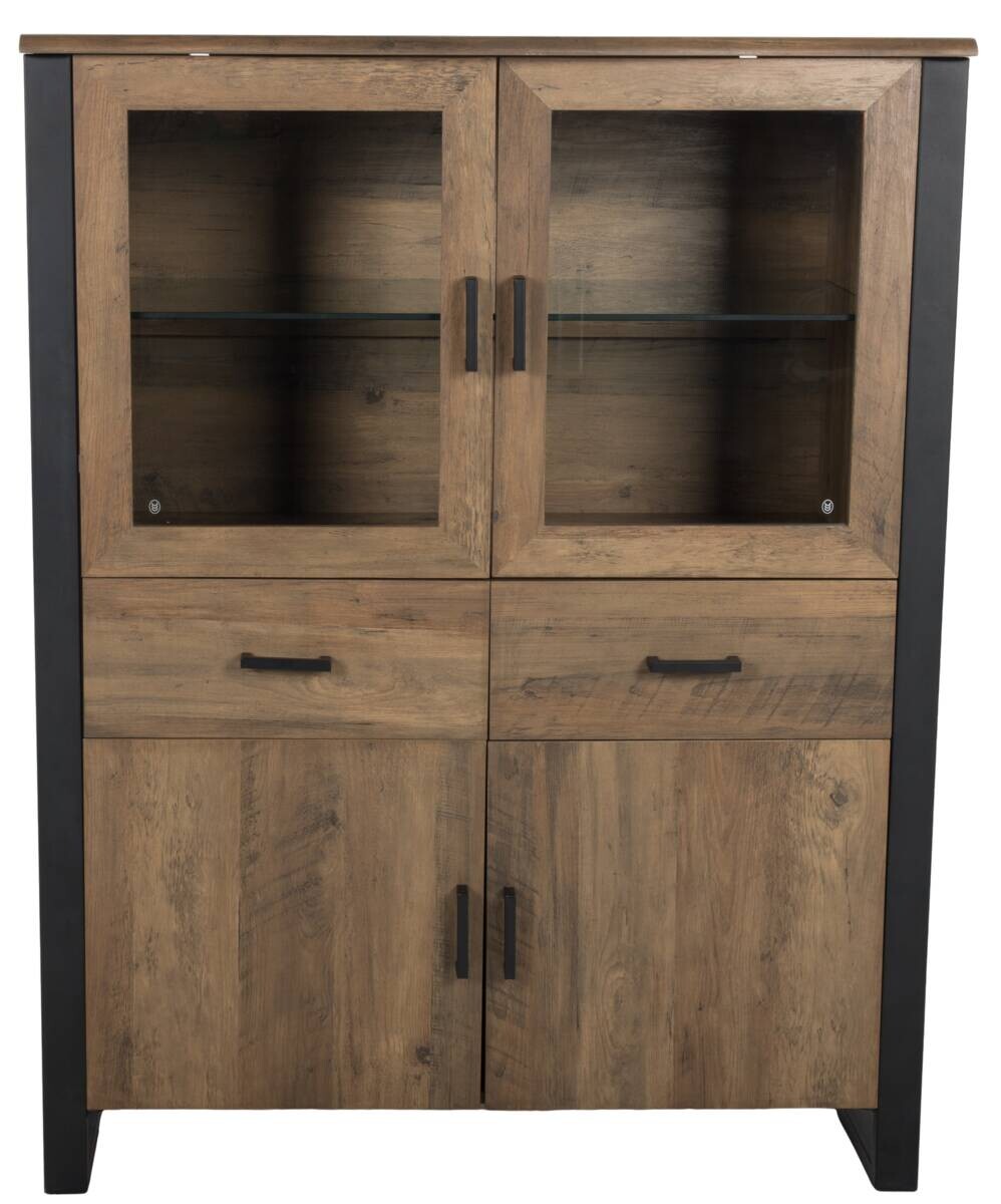 Highboard Ute Akazie Nachbildung schwarz MDF B/H/T: ca. 100x130x45 cm