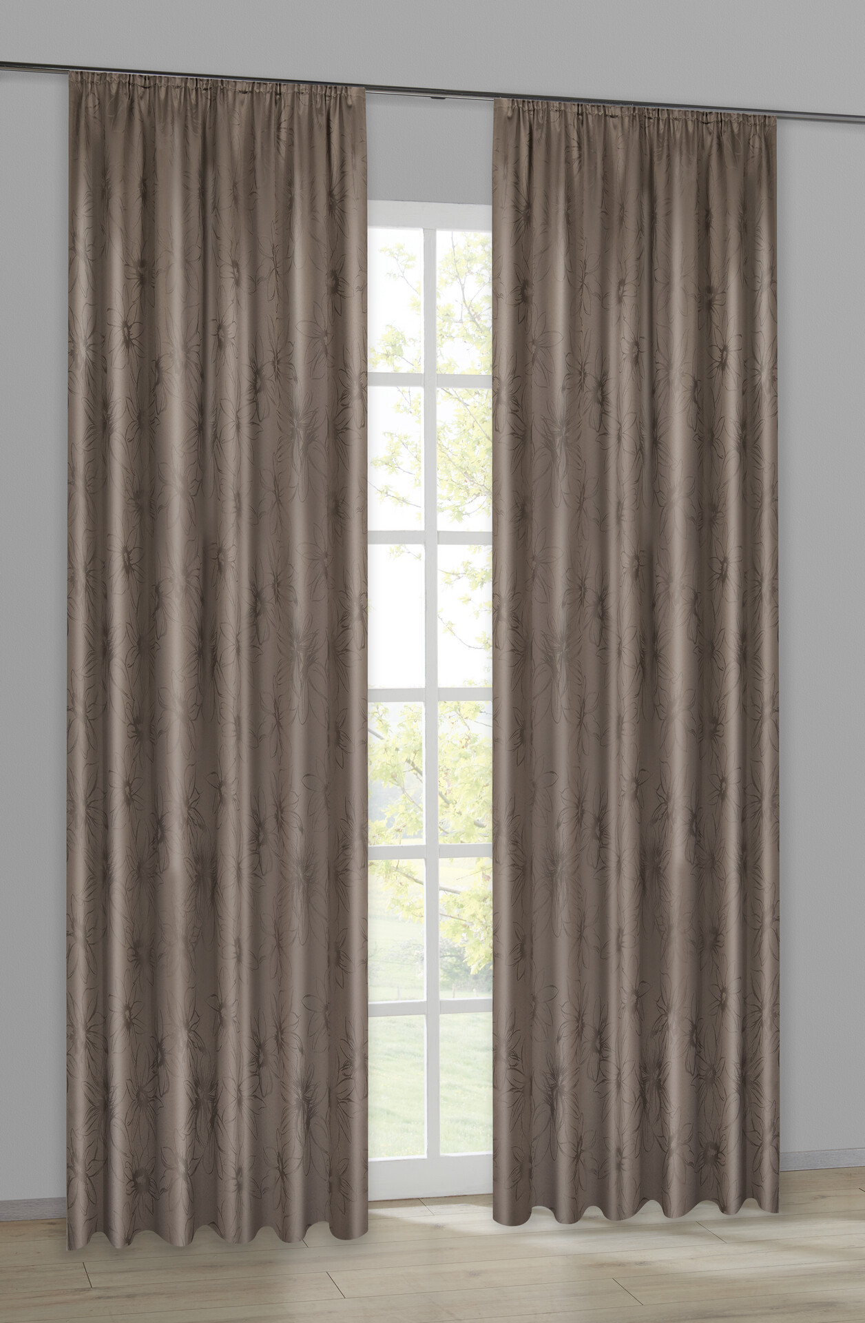 ACUS design collection Dekovorhang Paradiso taupe B/L: ca. 140x245 cm