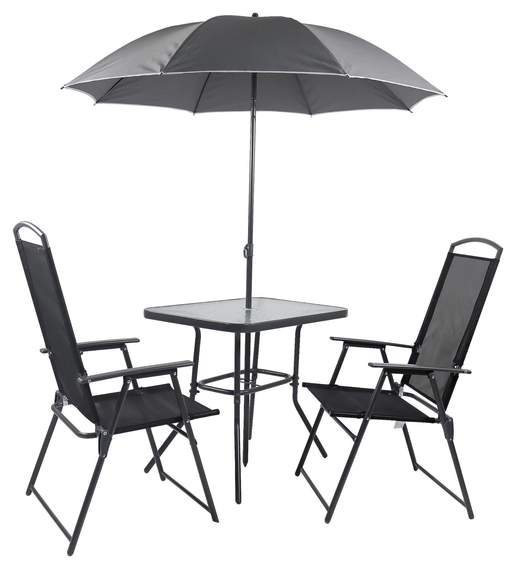 VCM Gartensitzgruppe anthrazit Stahl B/H/T: ca. 80x70x55 cm